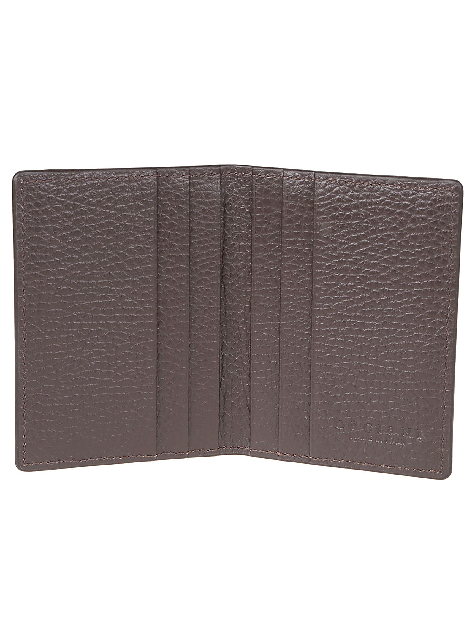Orciani Logo-plaque Leather Cardholder In Ebano