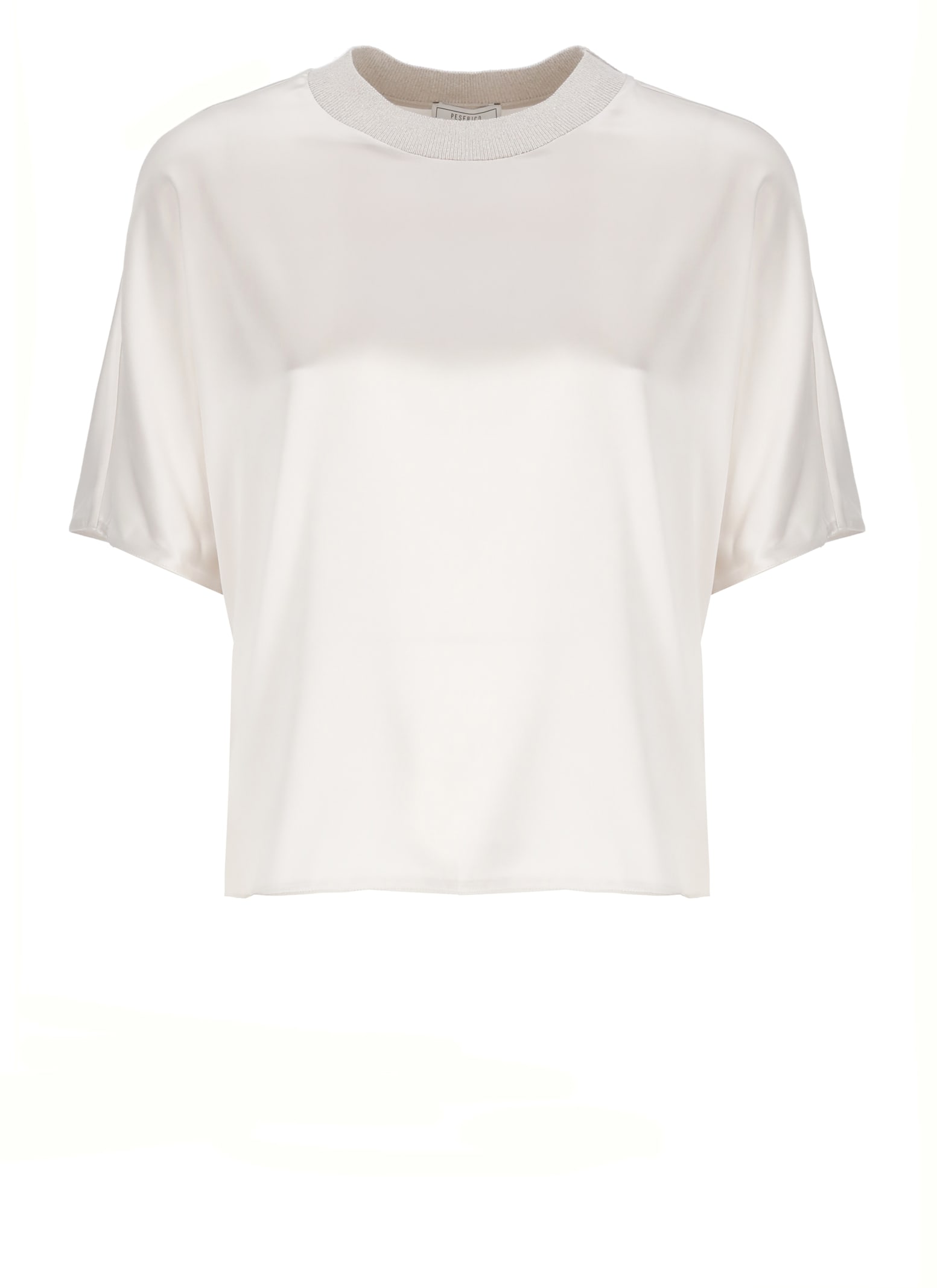 Peserico Round-neck Silk Blouse In White