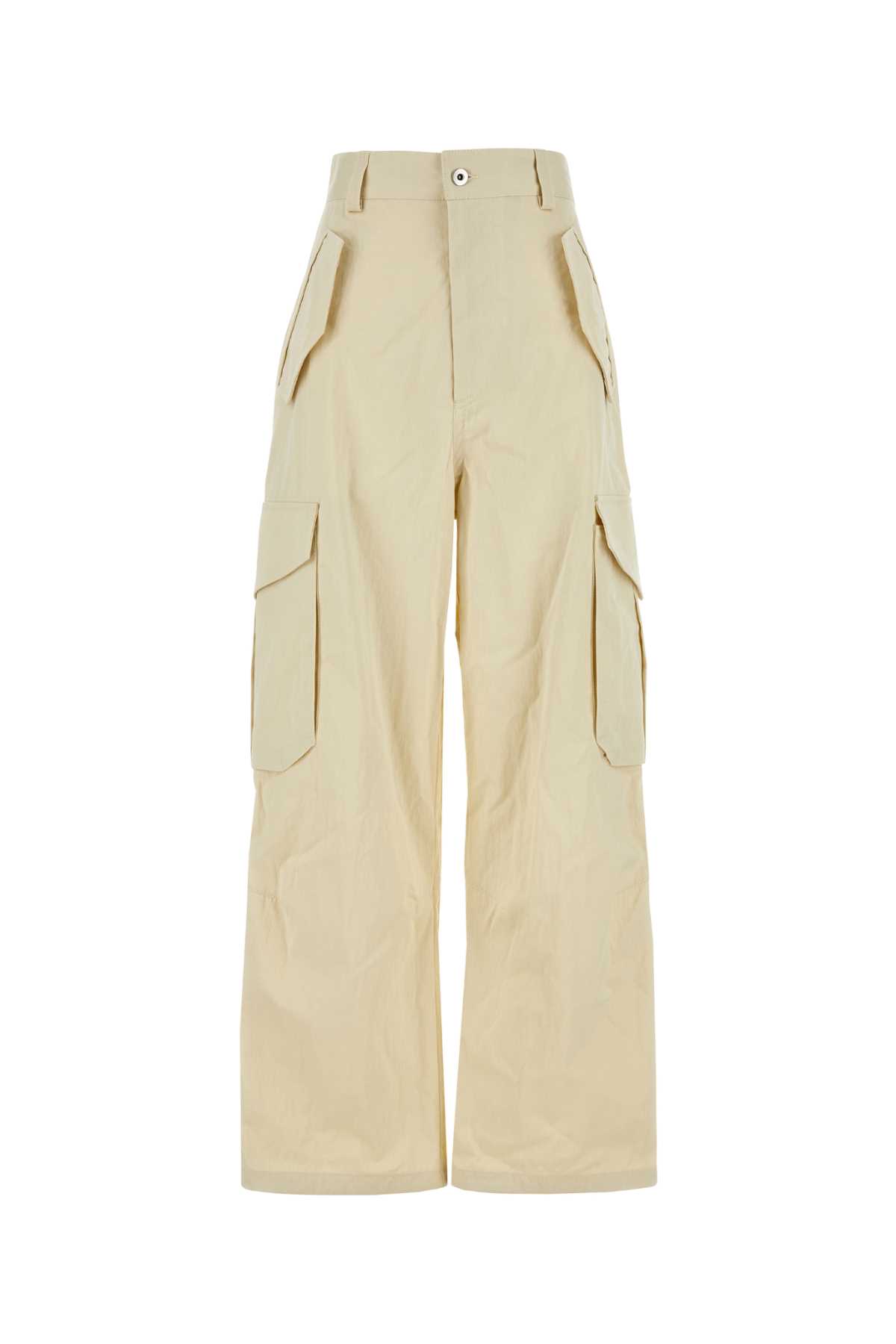 Shop Bottega Veneta Sand Cotton Blend Cargo Pant In Seasalt