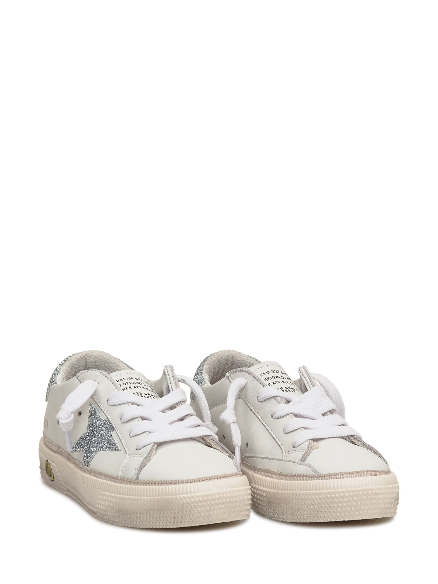 Golden Goose Sneakers With Logo In Bianco