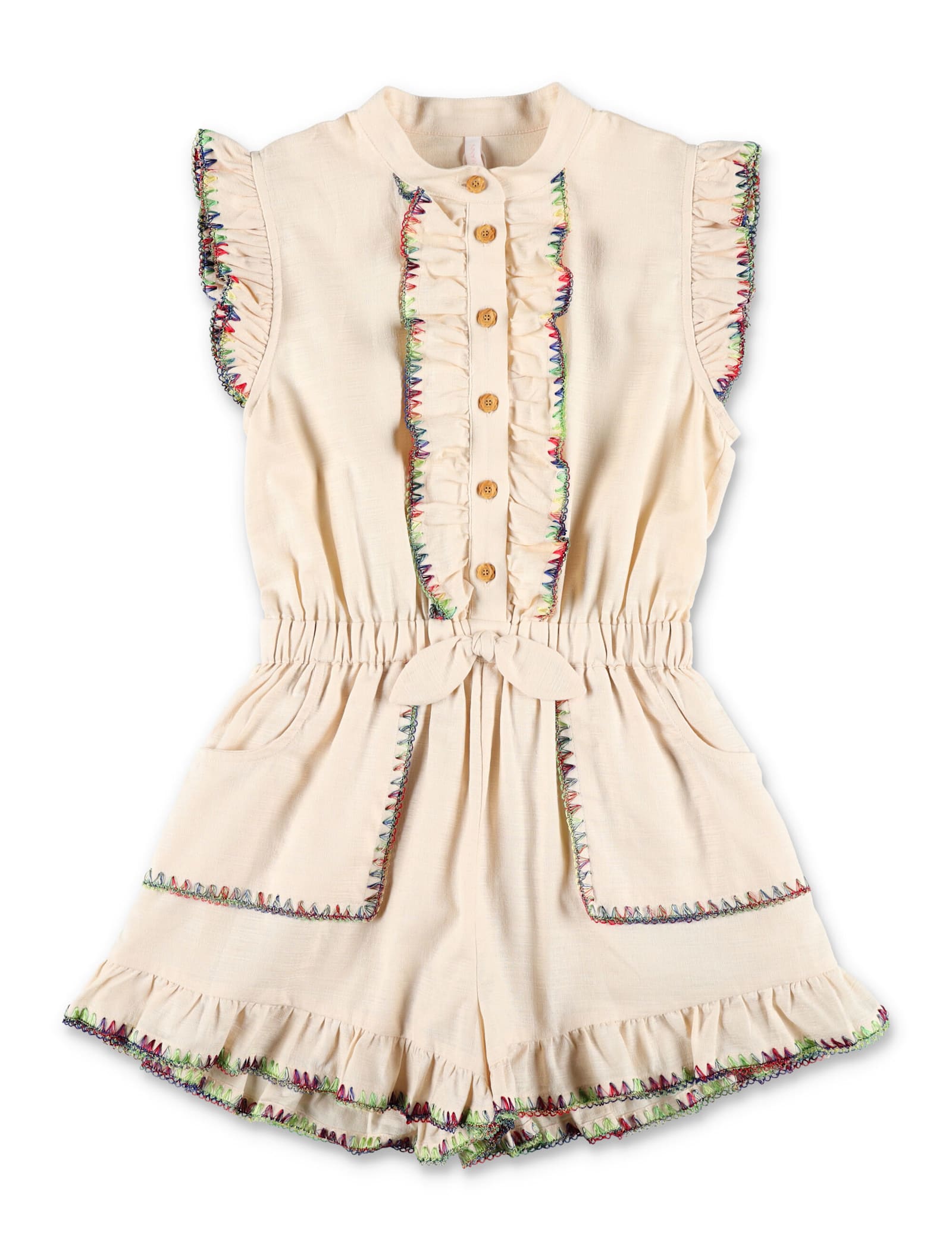 Zimmermann Kid - Lucky Frill Playsuit In Multi