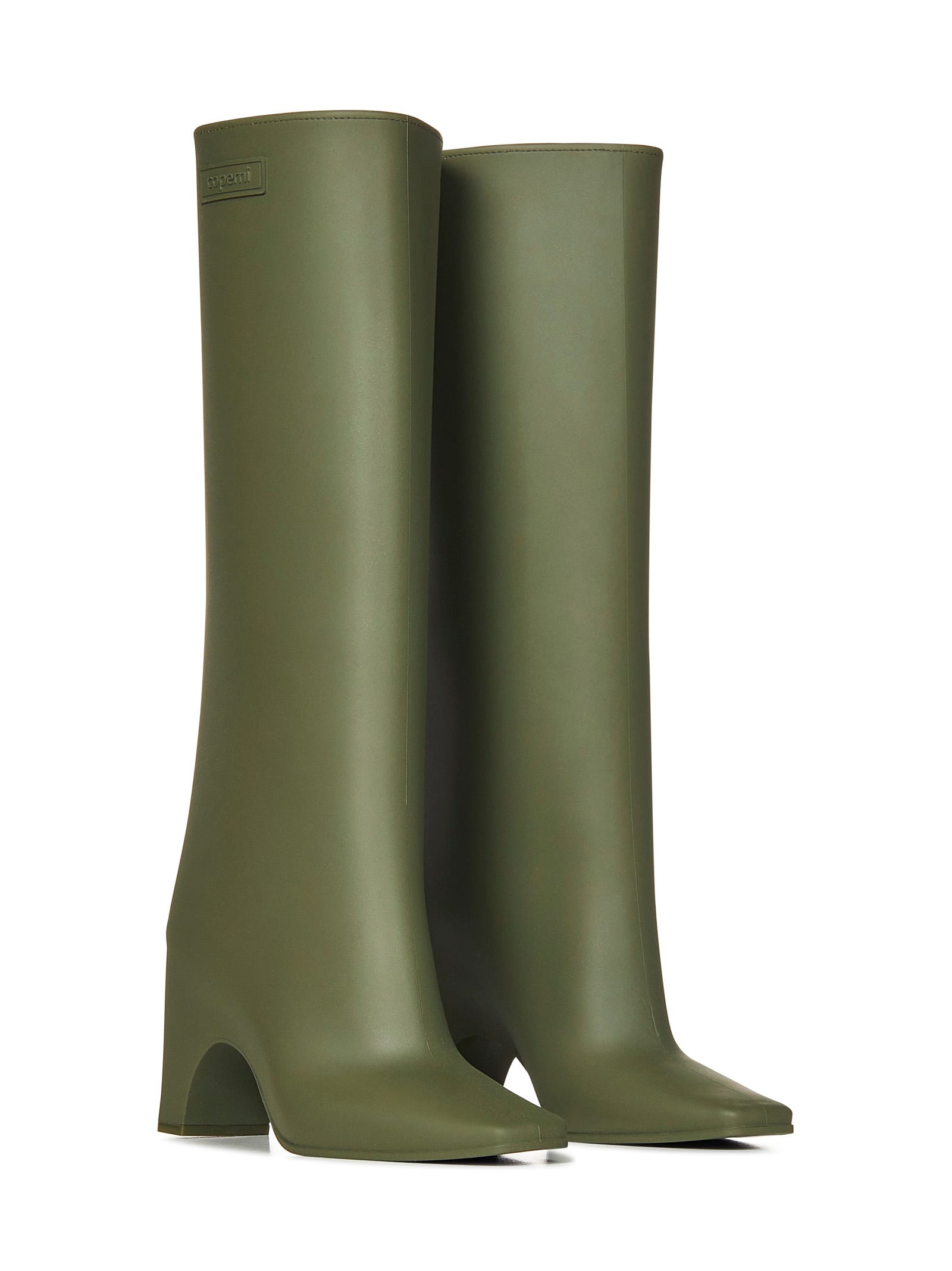 Shop Coperni Rubber Bridge Boots In Green