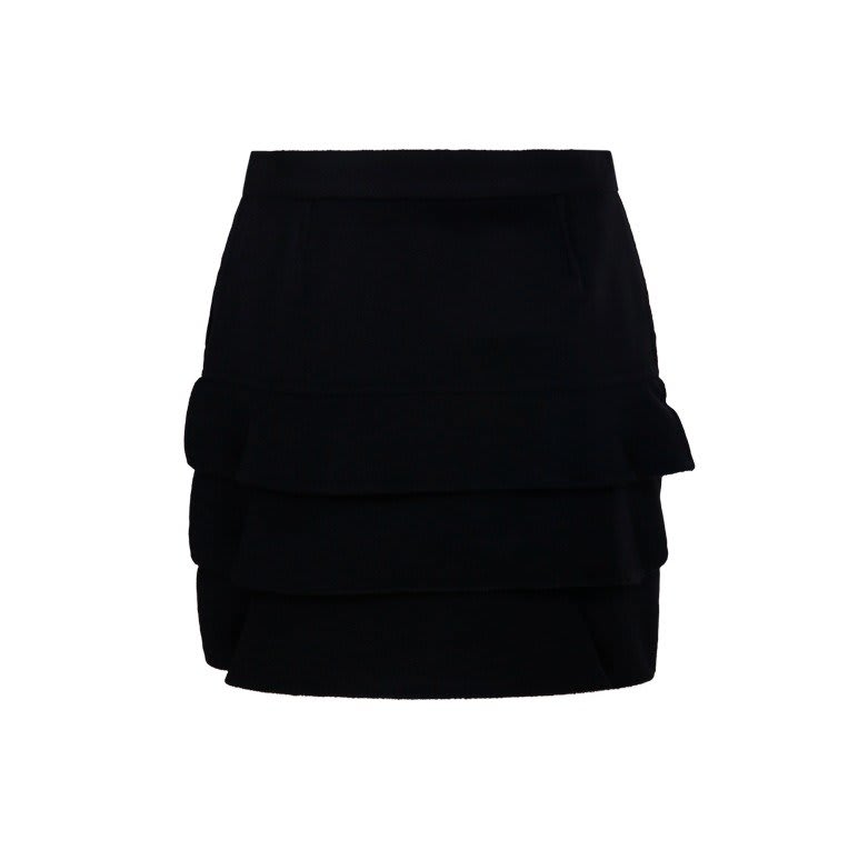 Max Mara Caro Wool Mini Skirt In Black
