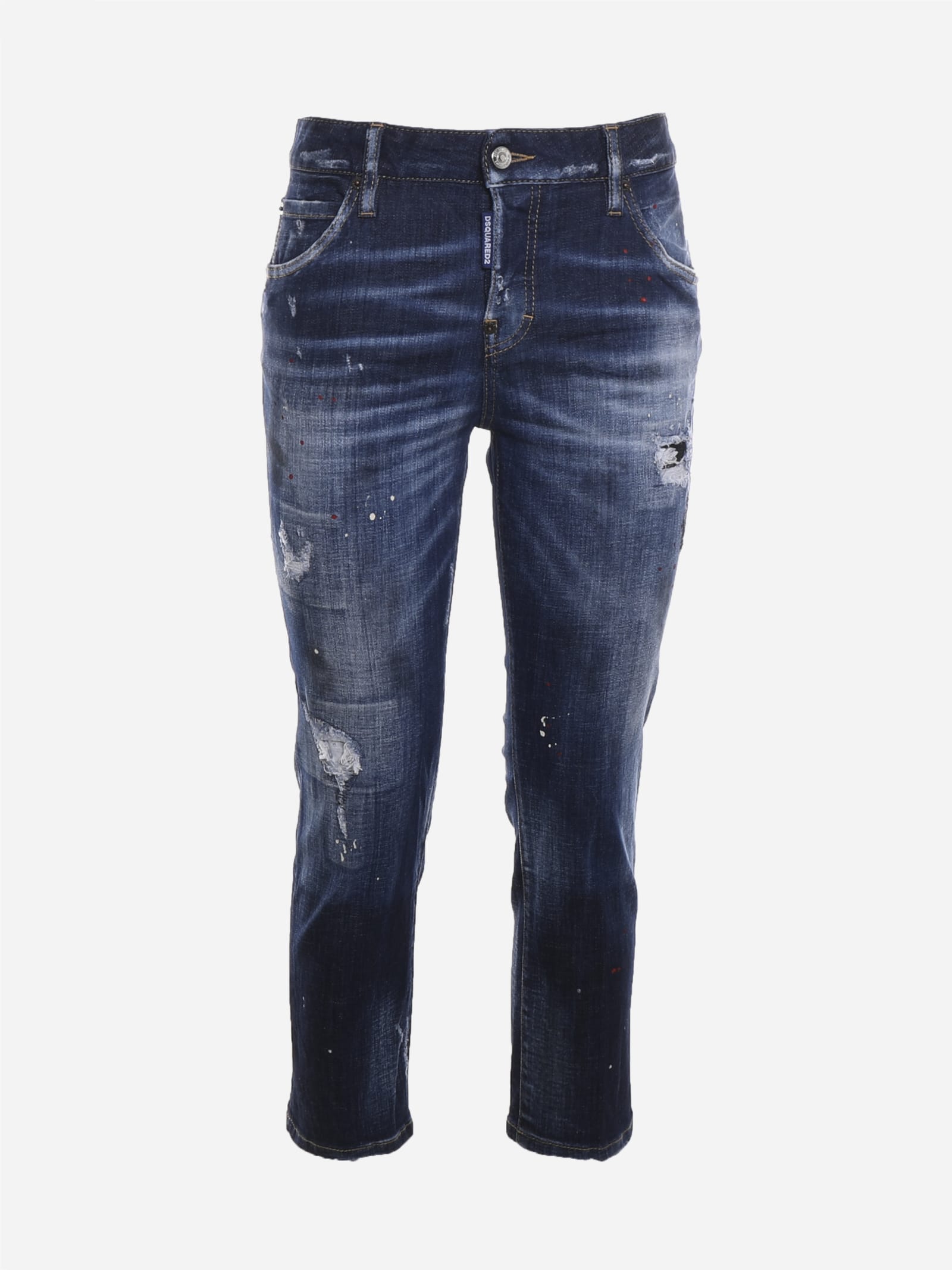 Dsquared2 Destroyed-effect Stretch Denim Jeans