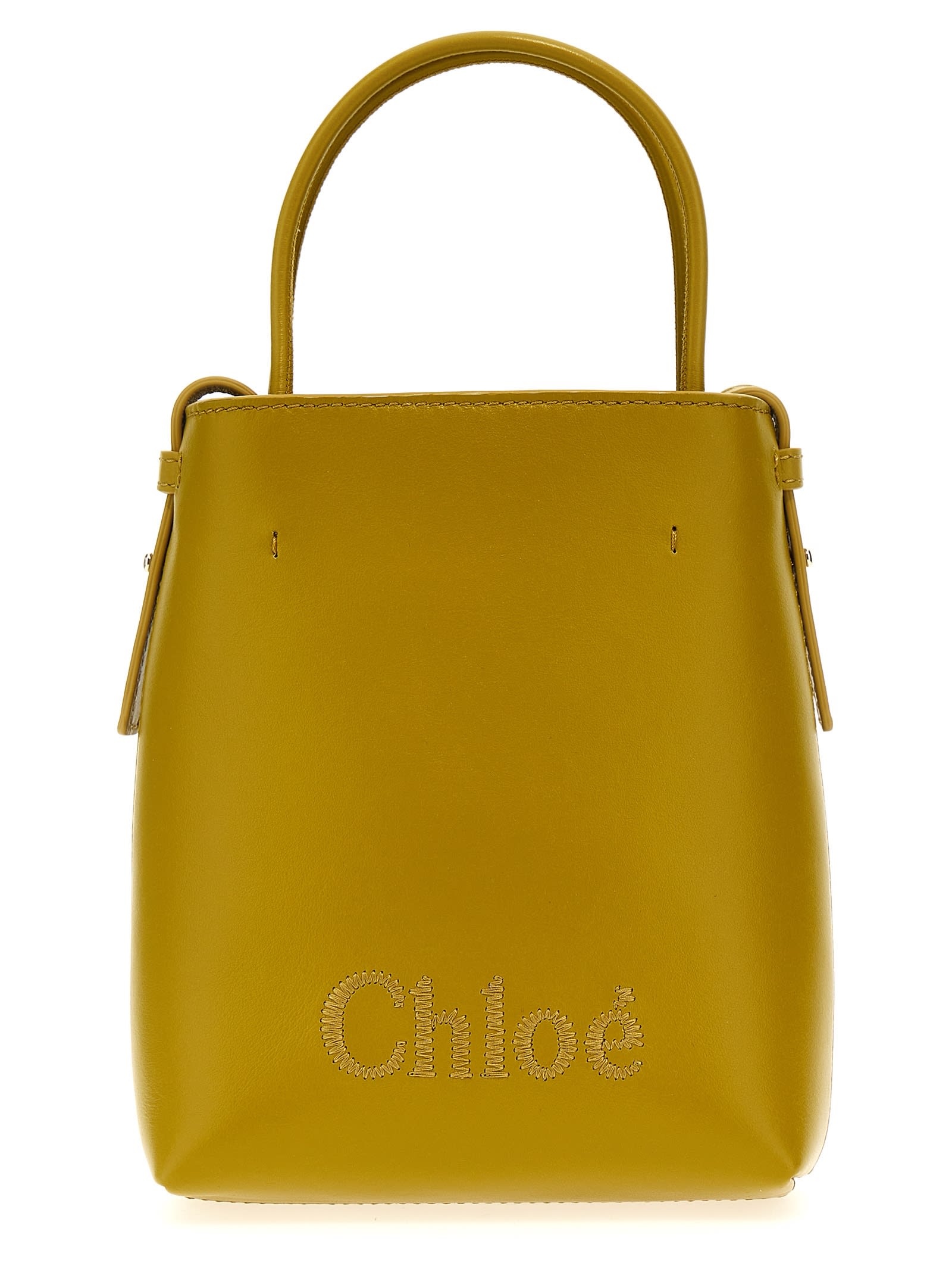 Chloé Micro Chloe Sense Bucket Bag In Green
