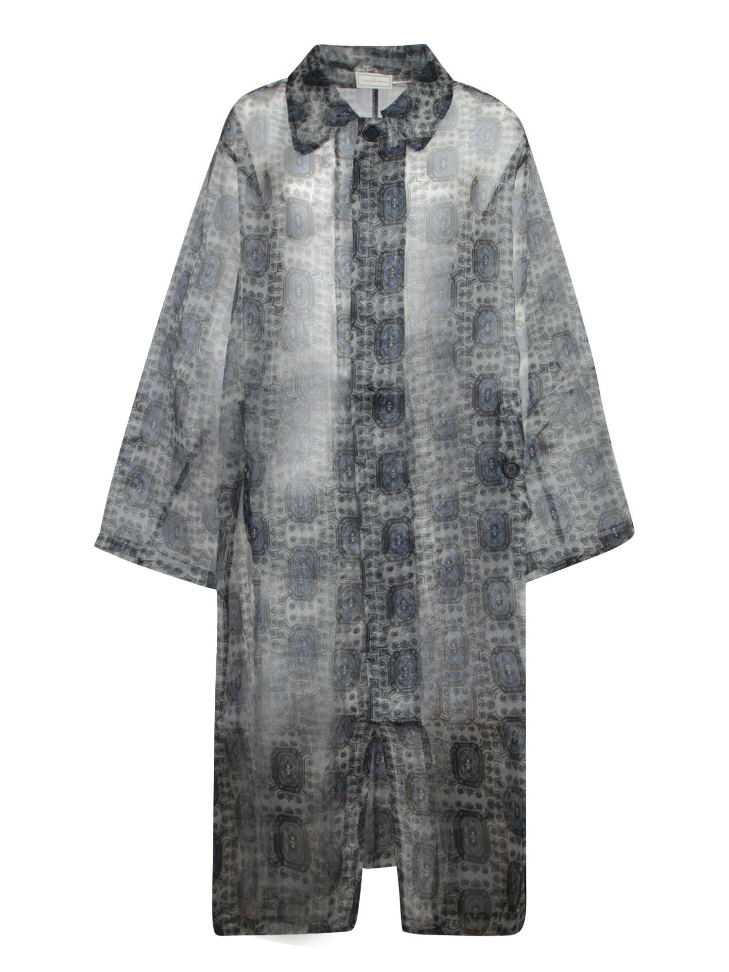 Shop Pierre-louis Mascia Kobes Organza Blue Duster Coat