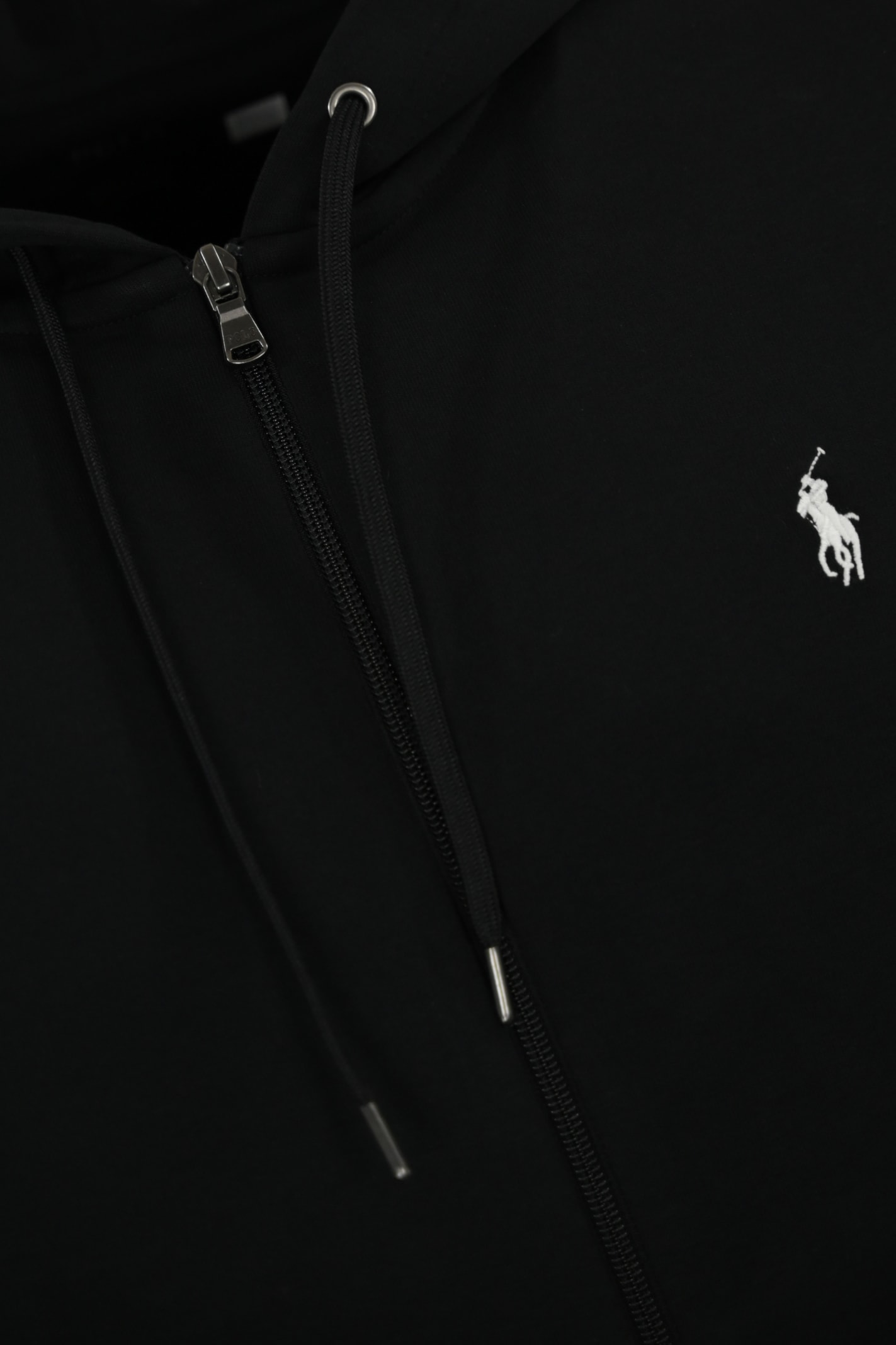 Shop Polo Ralph Lauren Zipped Sweatshirt With Cotton Logo In Black