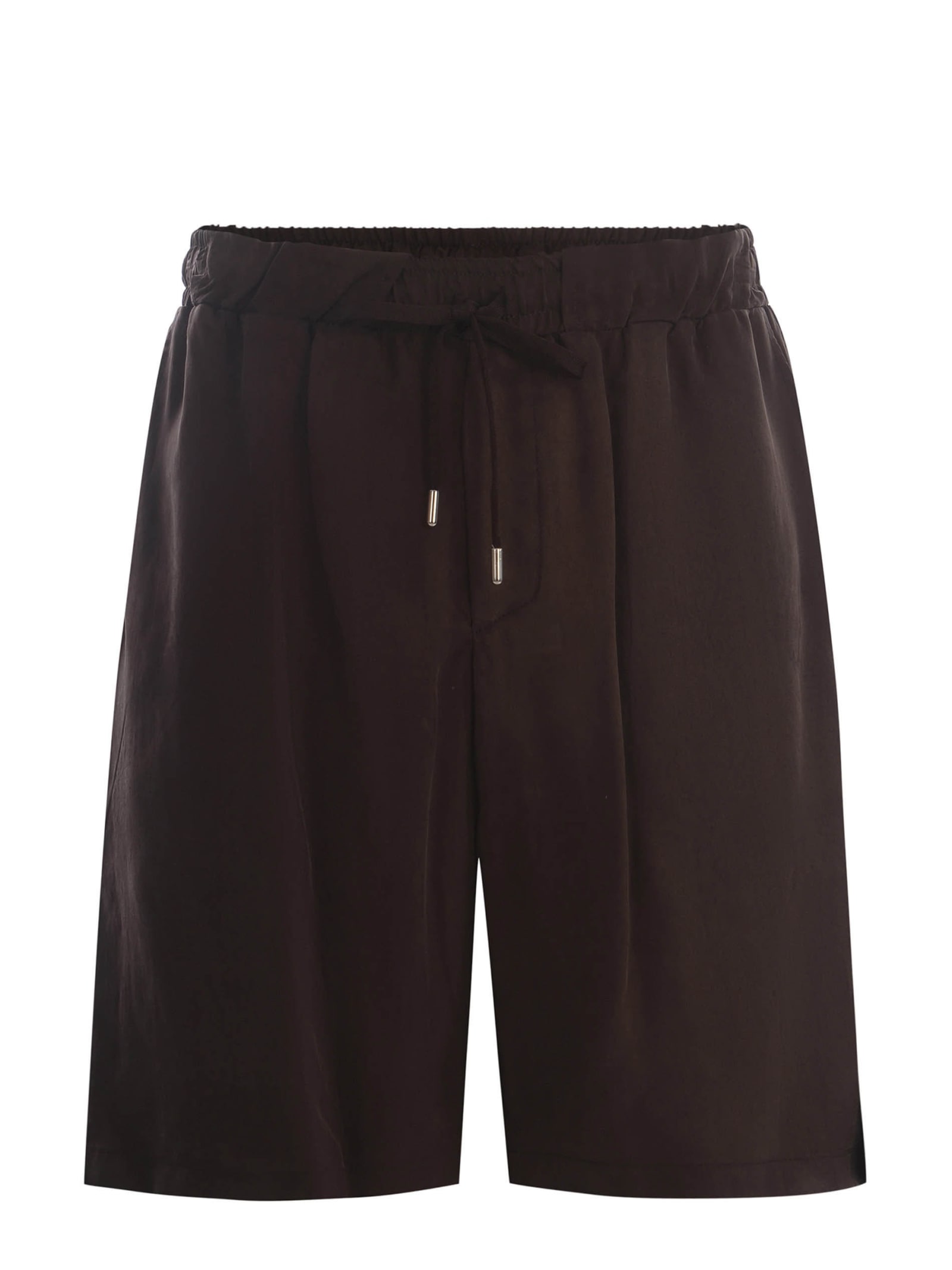 Shop Costumein Shorts  Pajama Made Of Fabric In Marrone