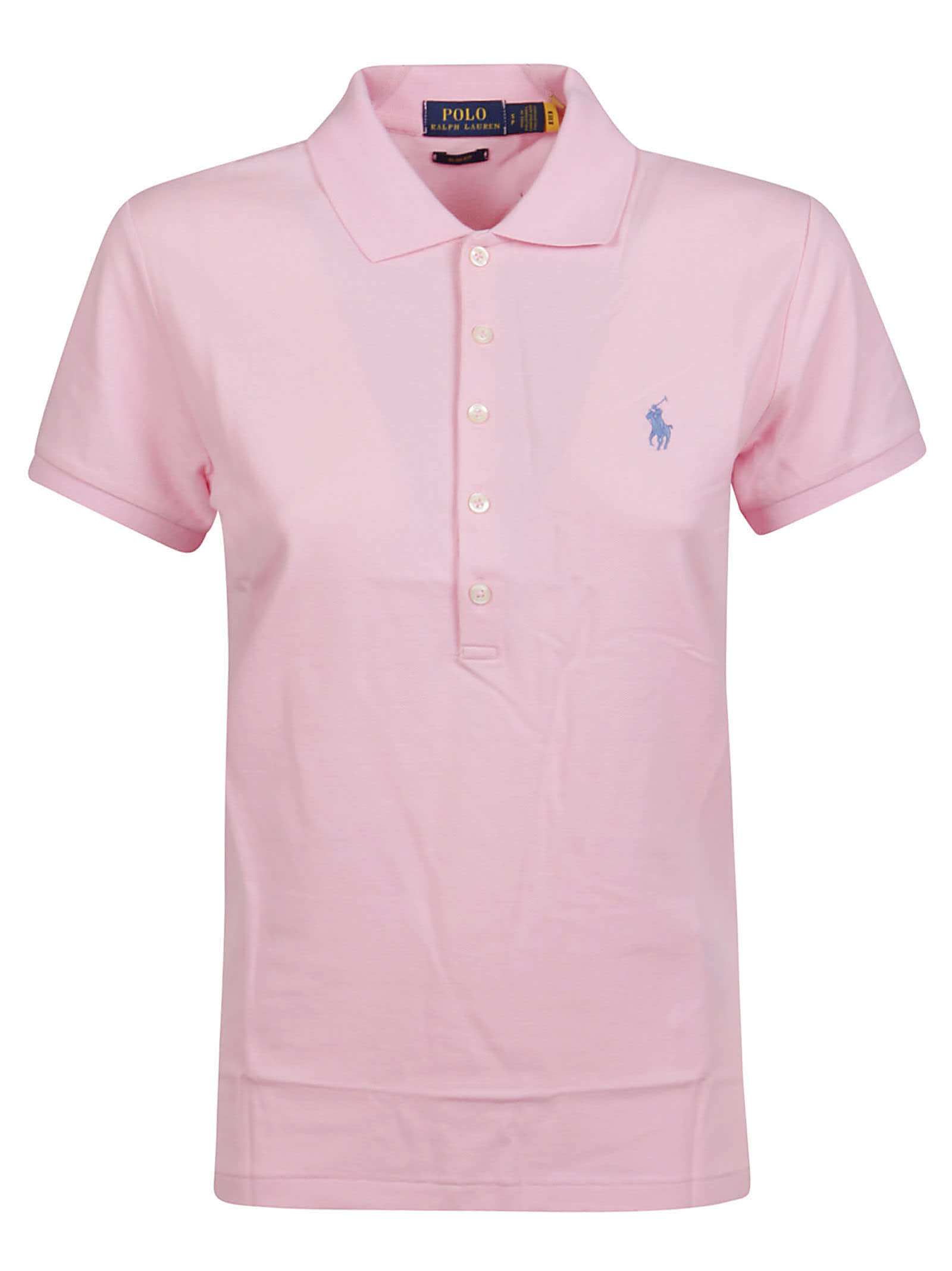Shop Ralph Lauren Stretch Cotton Piqué Polo Shirt In Carmel Pink