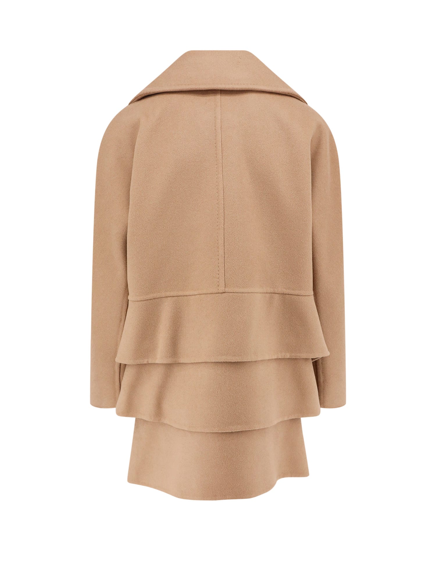 Max Mara Womens Camel Rebus Notch-lapel Relaxed-fit Wool And Cashmere Coat In Beige