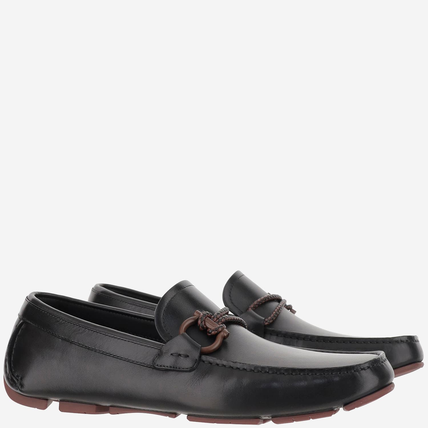 Ferragamo Gancini-detail Leather Loafers
