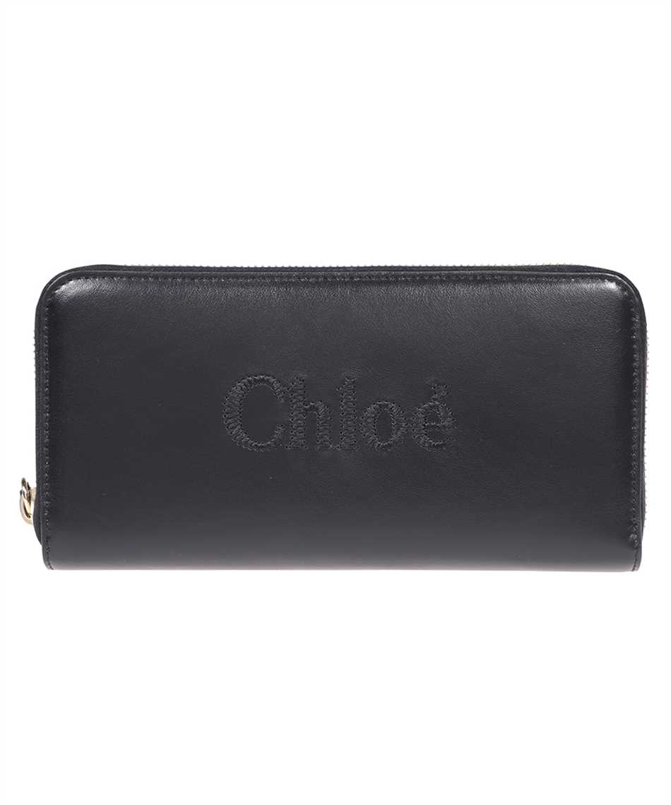 Shop Chloé Leather Zip Around Wallet In Black