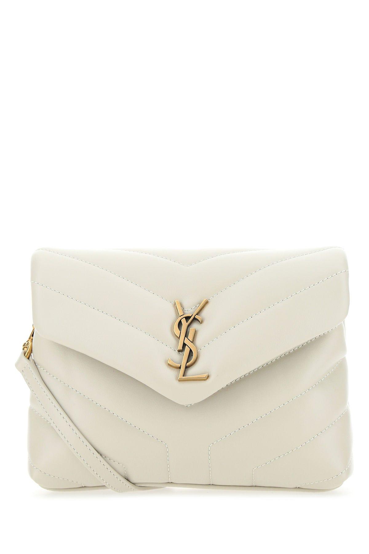 Saint Laurent Loulou Toy Crossbody Bag In White