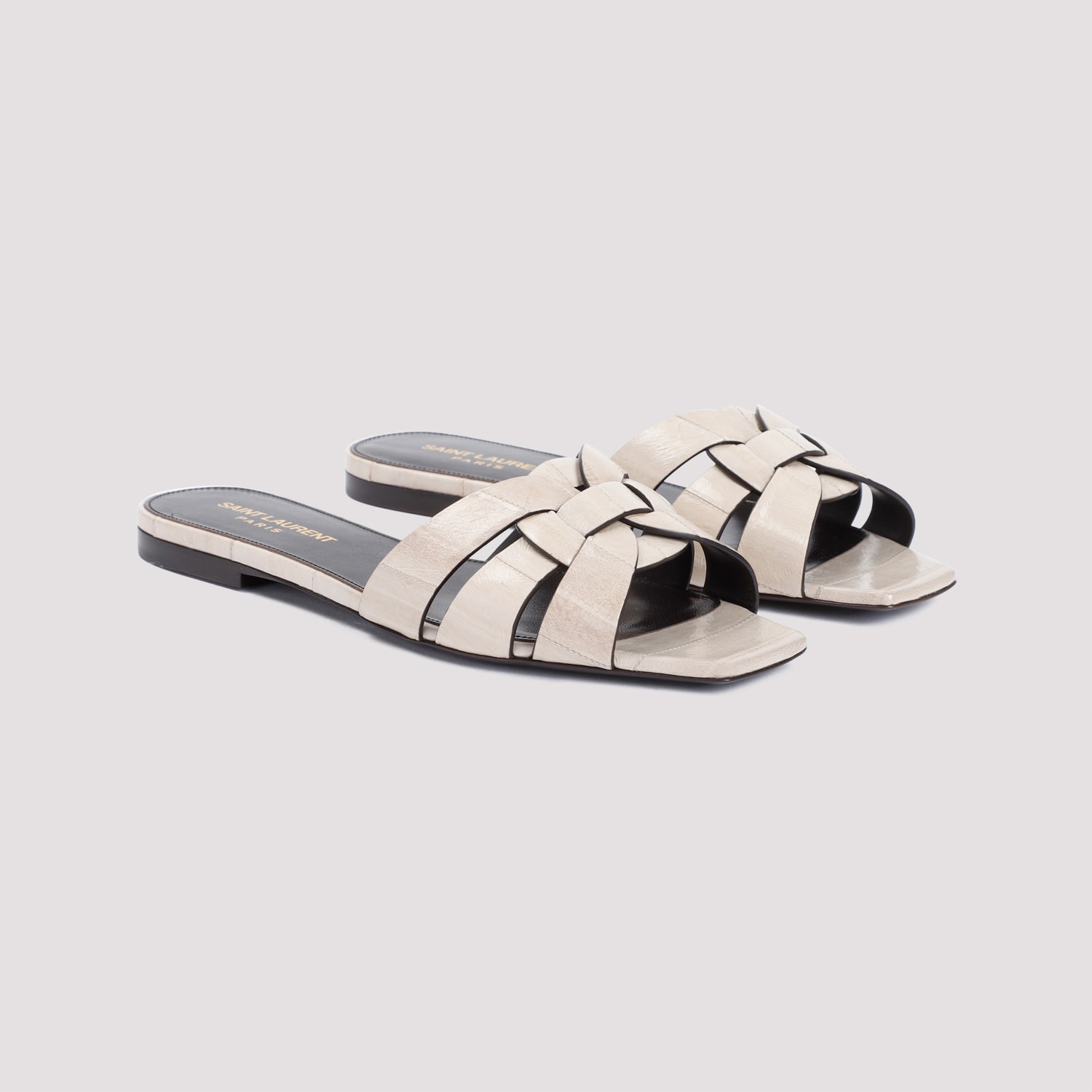 Shop Saint Laurent Tribute 05 Sandals In Brave Ivory