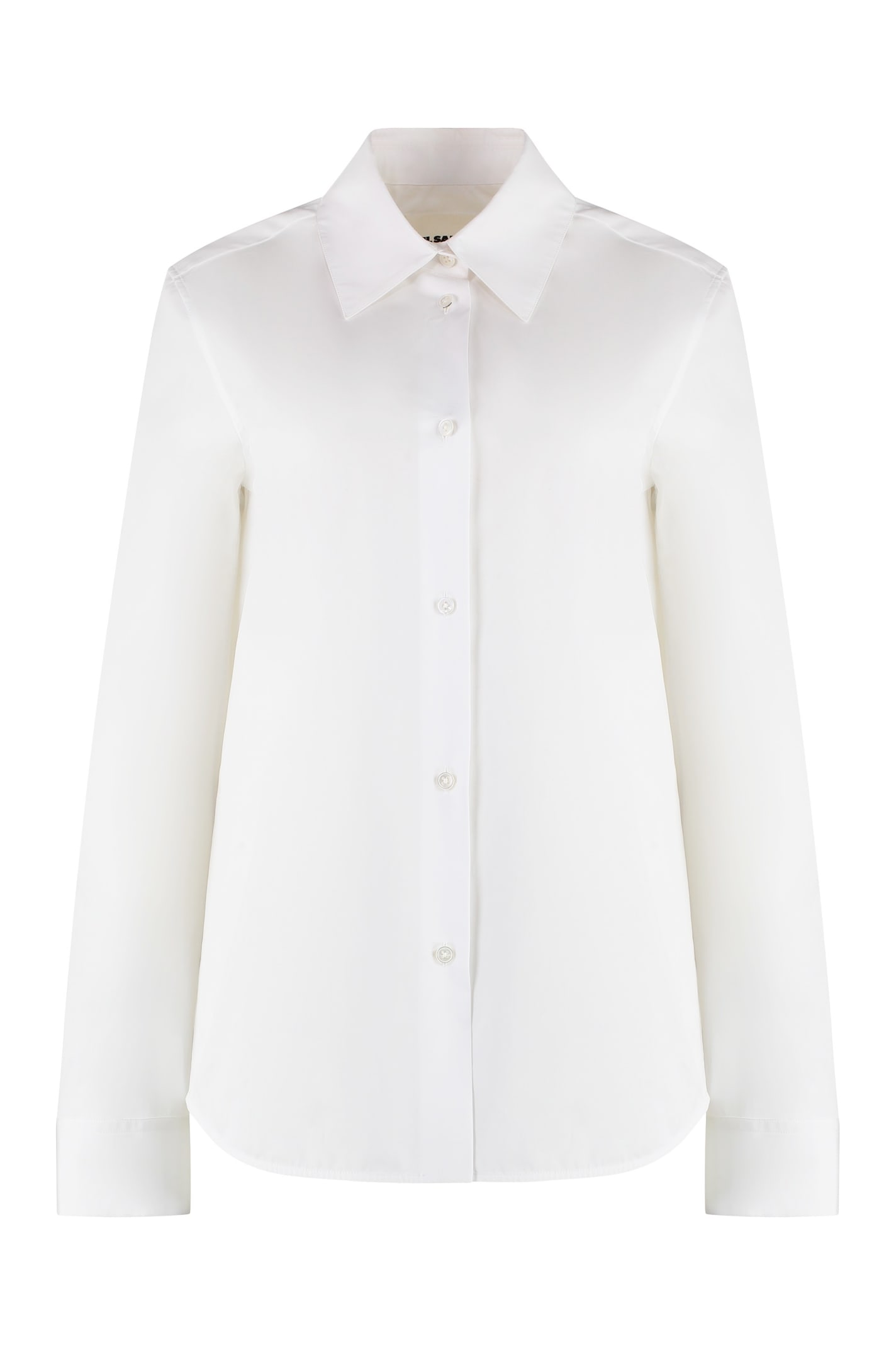 Shop Jil Sander Cotton Poplin Shirt In White