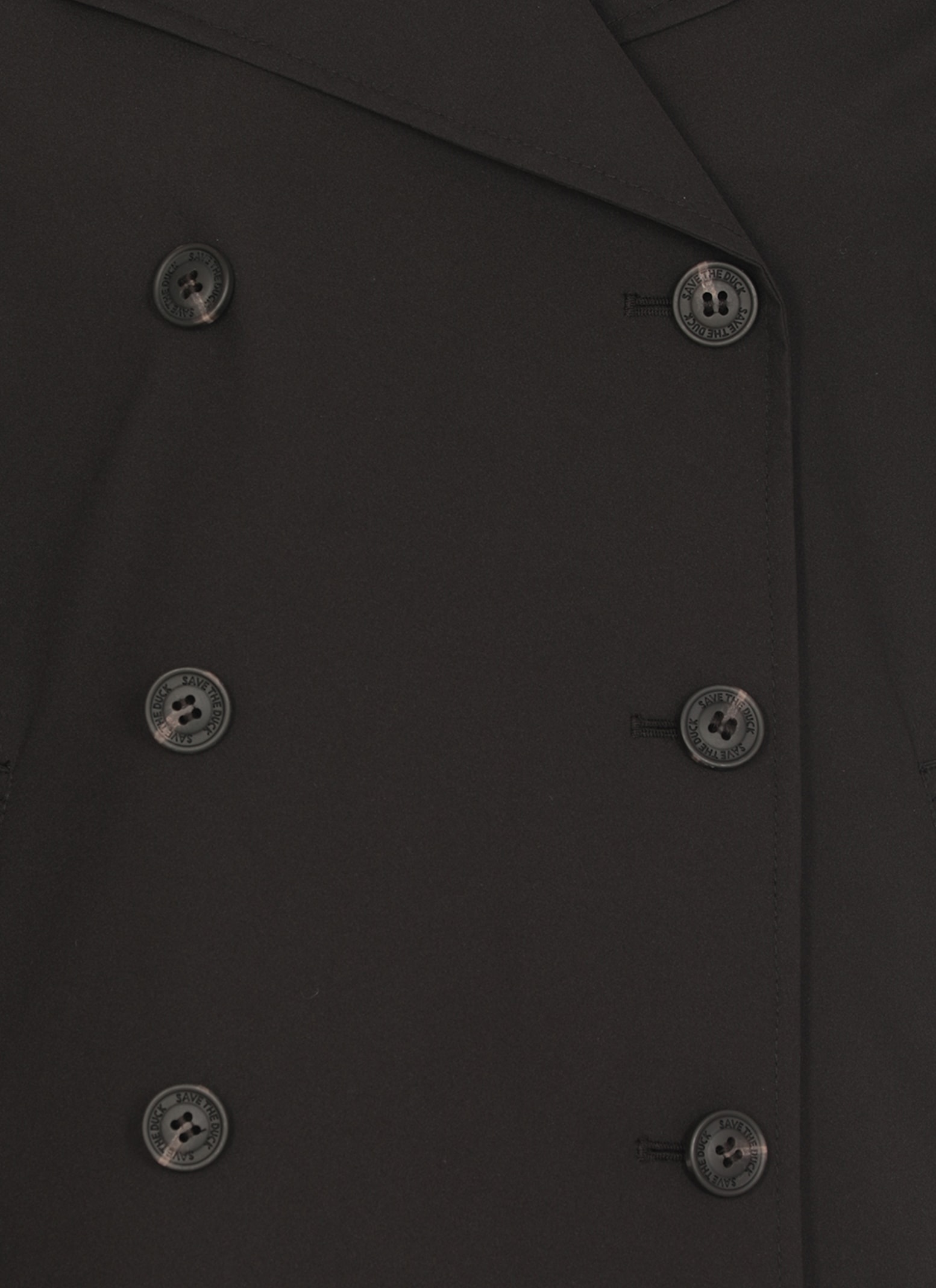 Save The Duck Black Doublebreasted Waterproof Jacket In Black