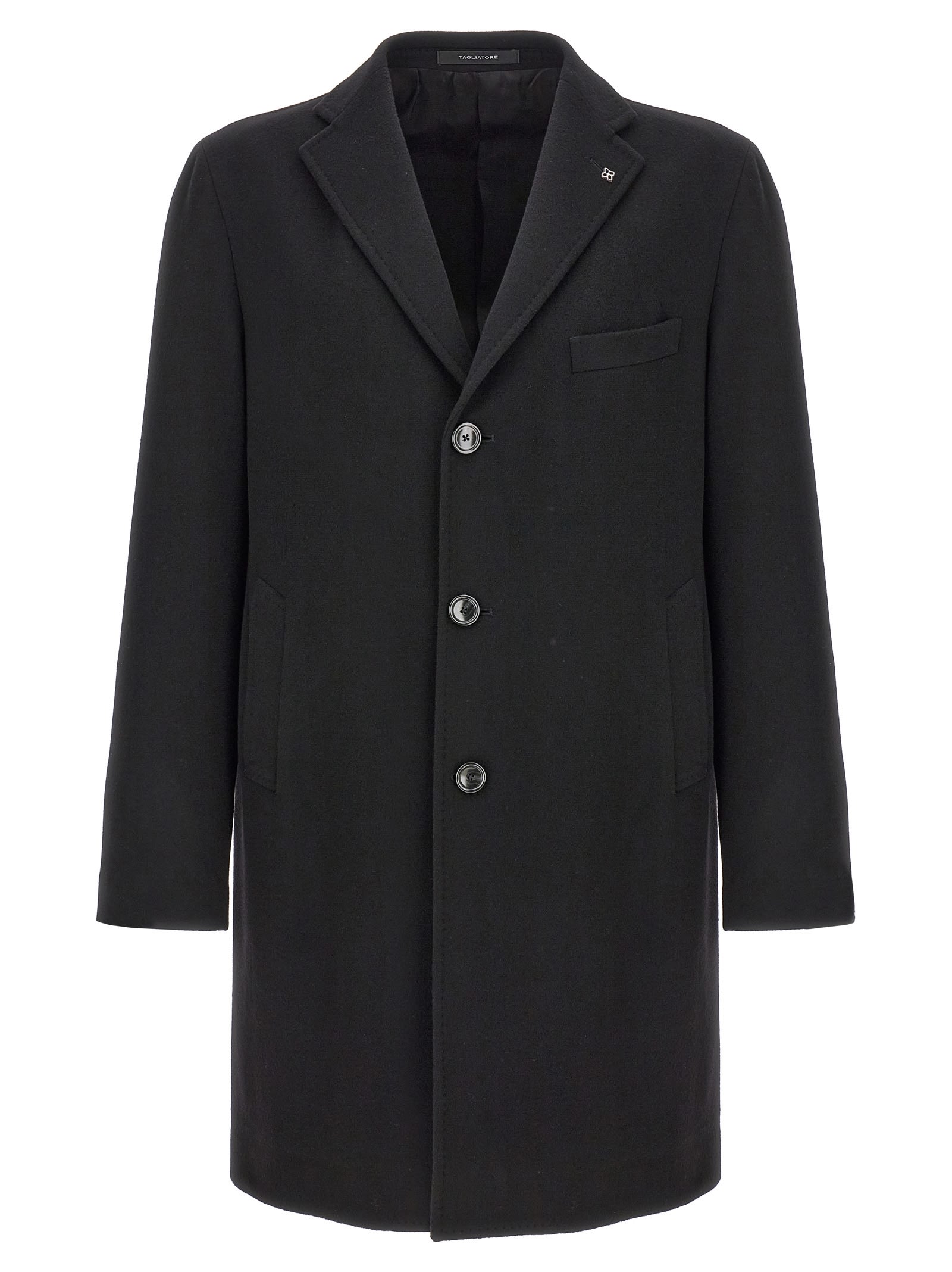 Shop Tagliatore Single-breasted Coat In Black