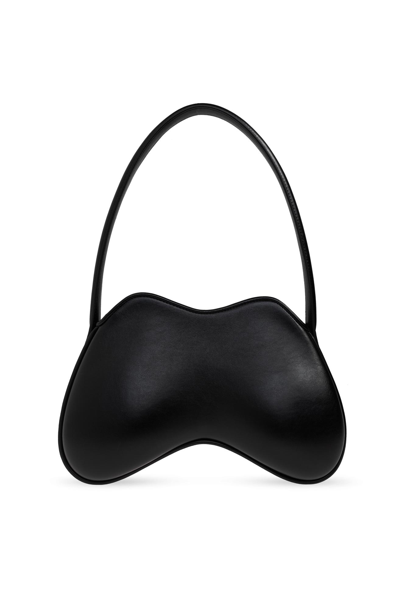 Diesel Double-d-shoulder Bag In Pu In Black