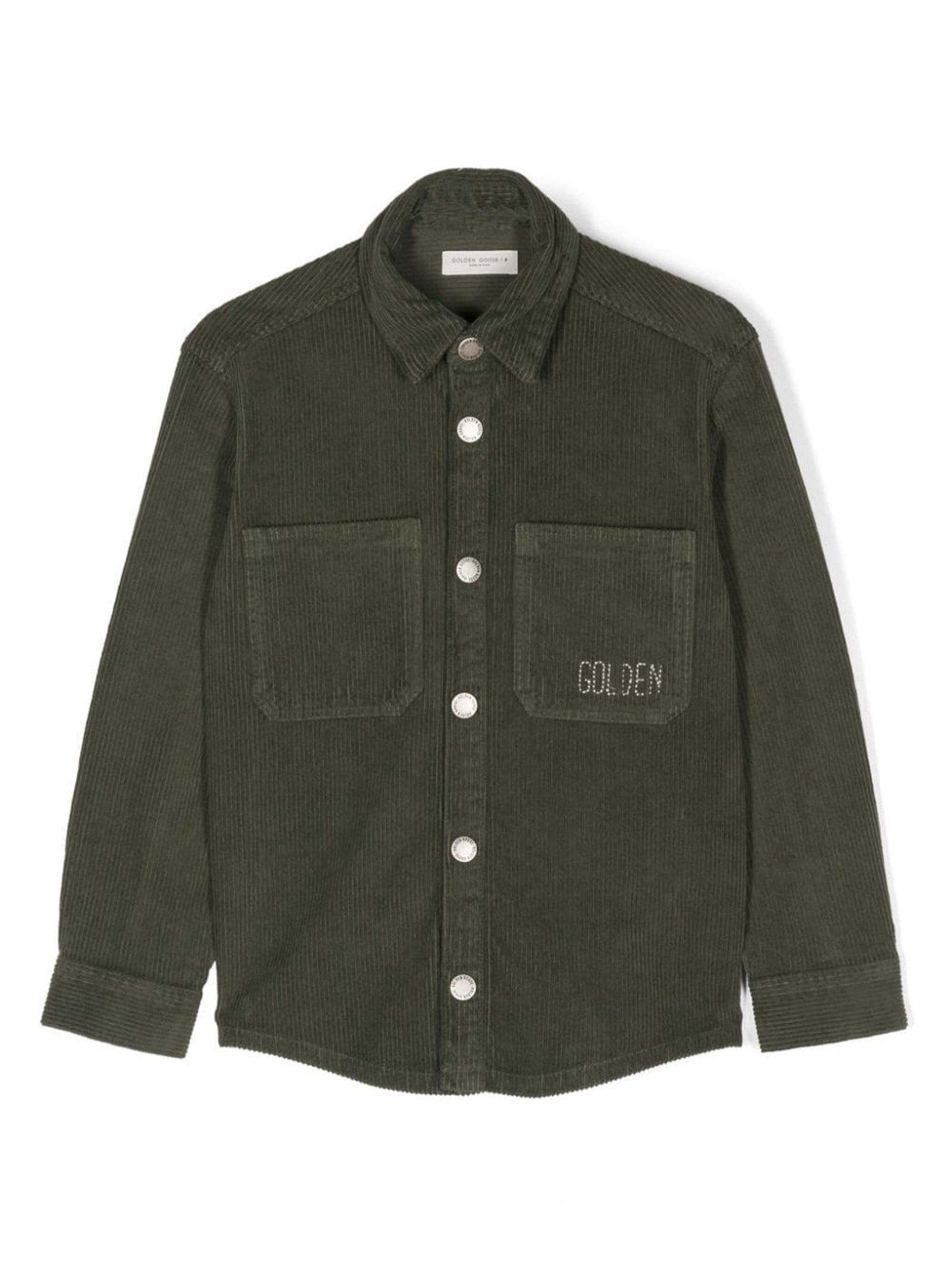 GOLDEN GOOSE GREEN POLYESTER SHIRT