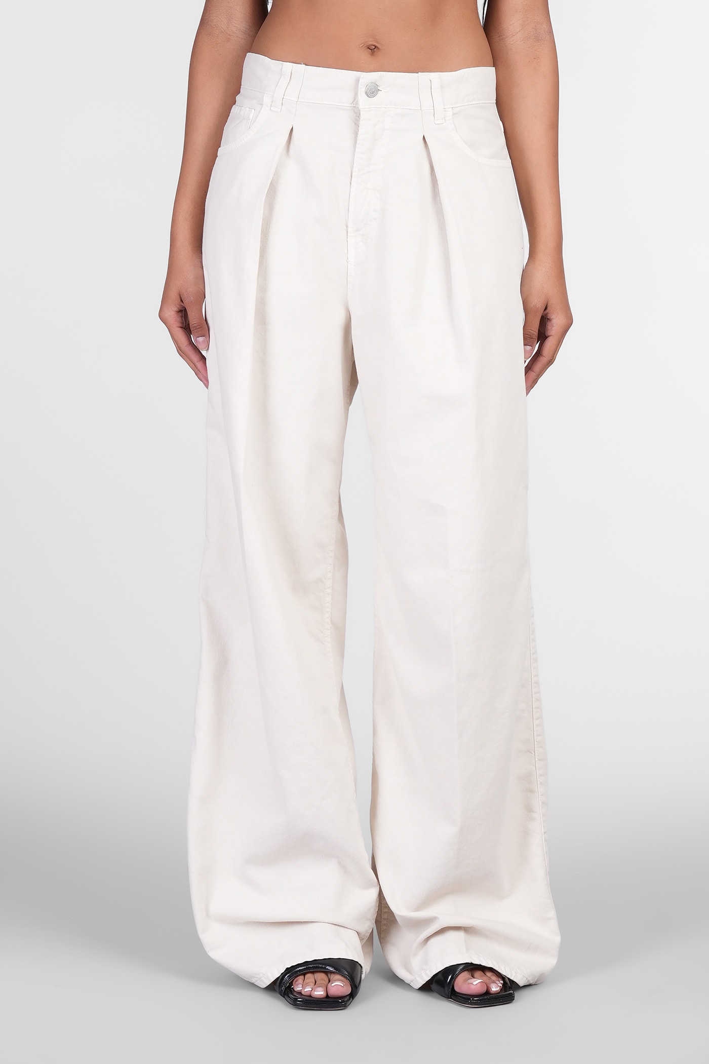 Candy Jeans In Beige Cotton