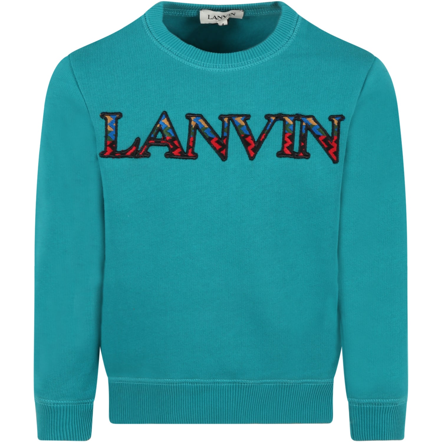 Lanvin Green Sweatshirt For Kids With Logo