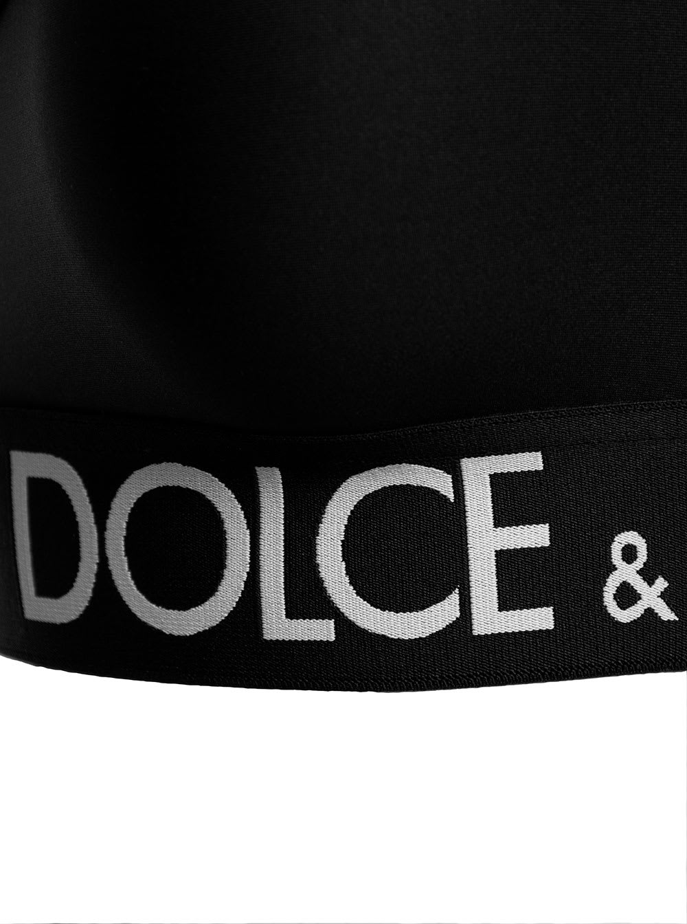 Dolce & Gabbana Black Sports Bra With Branded Band In Stretch Tech Fabric Woman