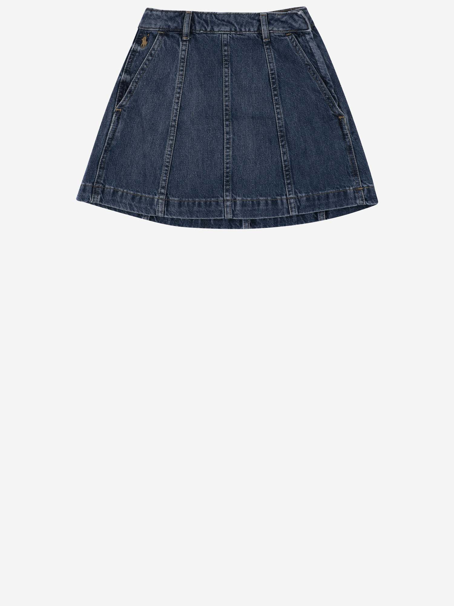 Polo Ralph Lauren Kids' Cotton Denim Skirt With Logo