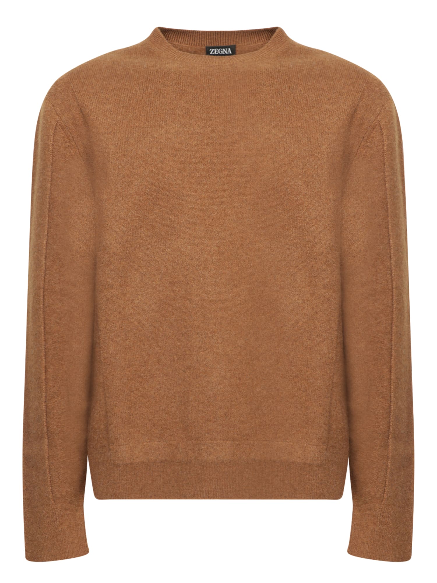 ZEGNA BROWN WOOL SWEATER 