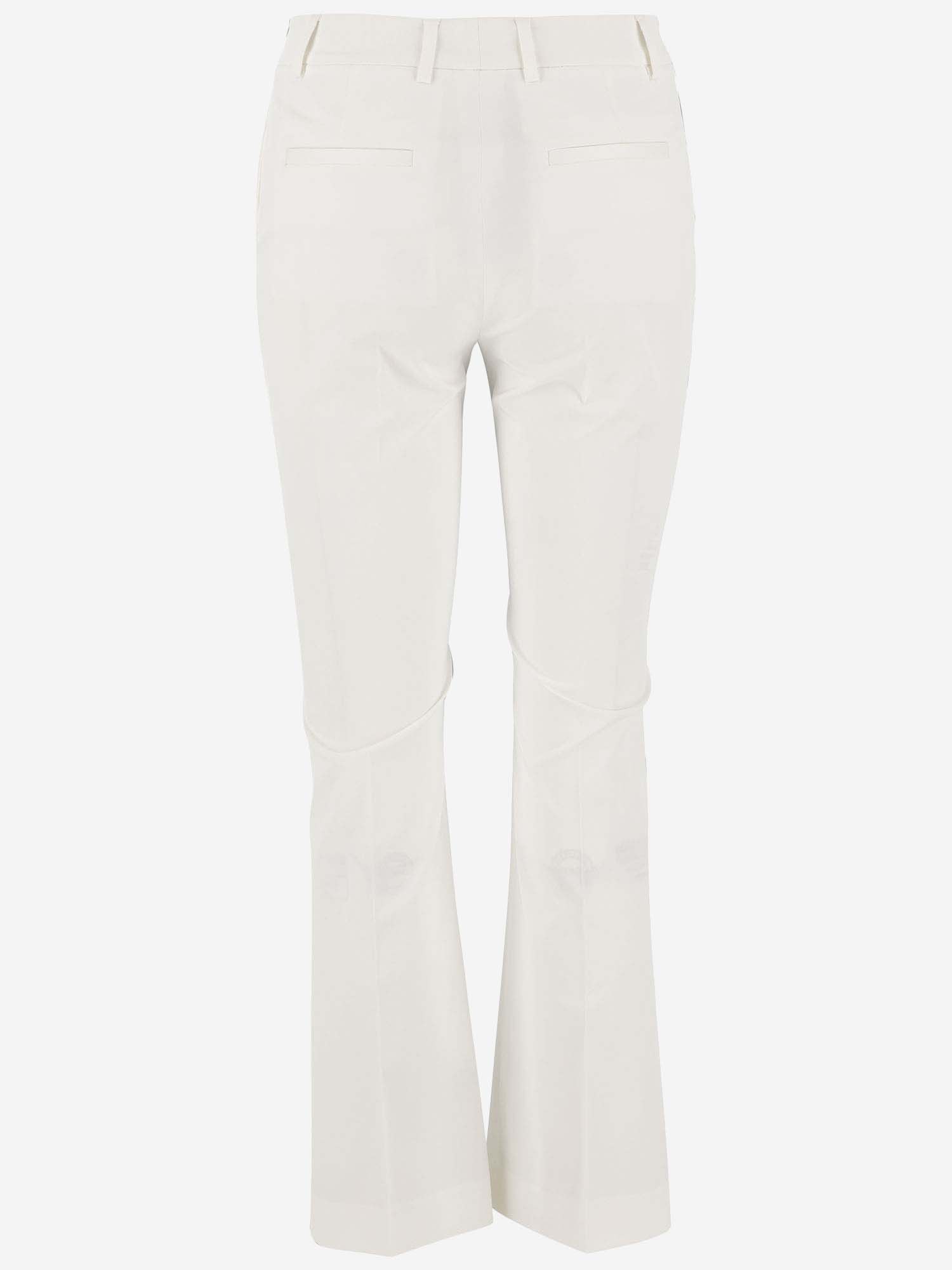 Shop Ql2 Stretch Cotton Flared Pants In White