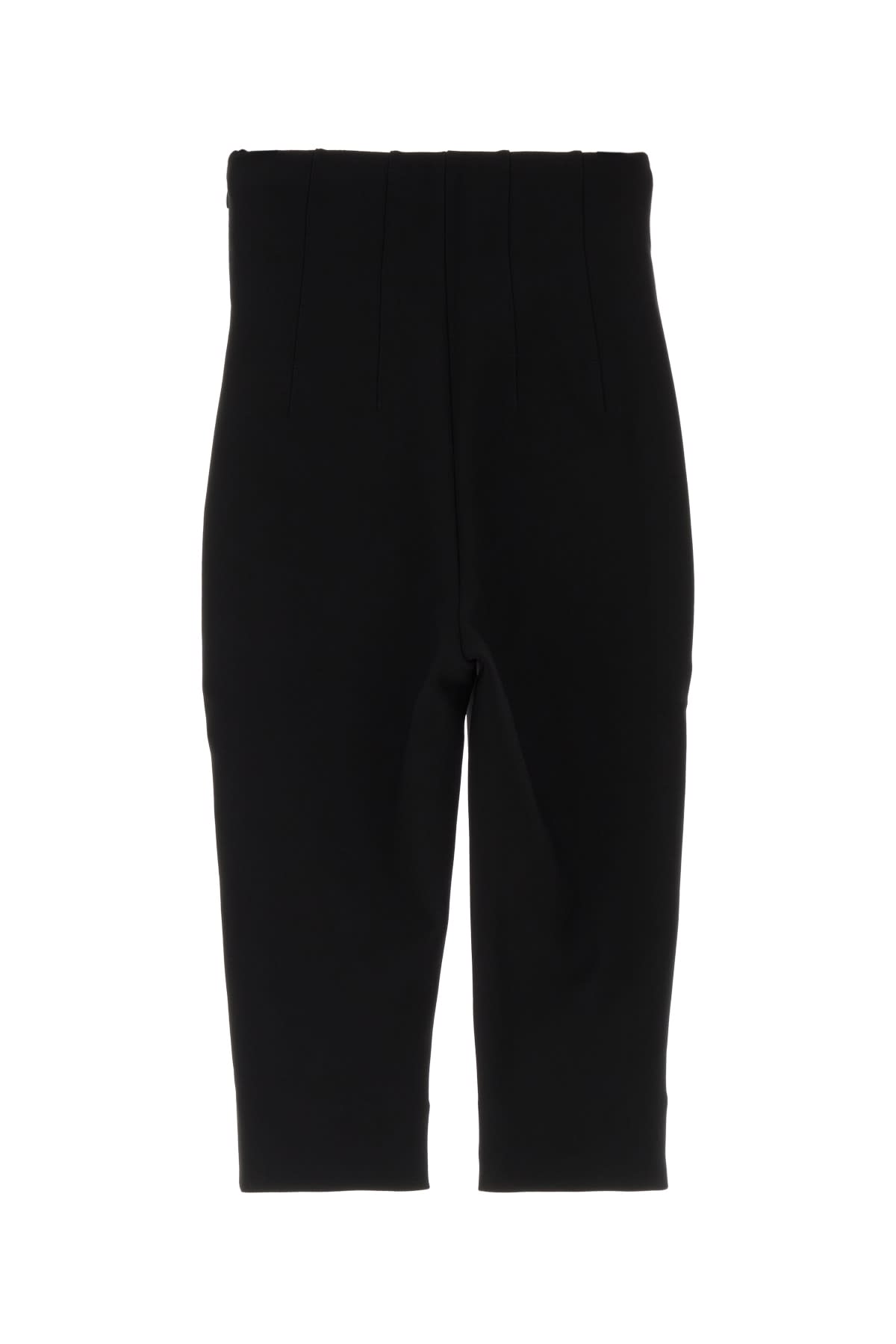 Jacquemus High Waist Cropped Trousers With Seam Detail In Black