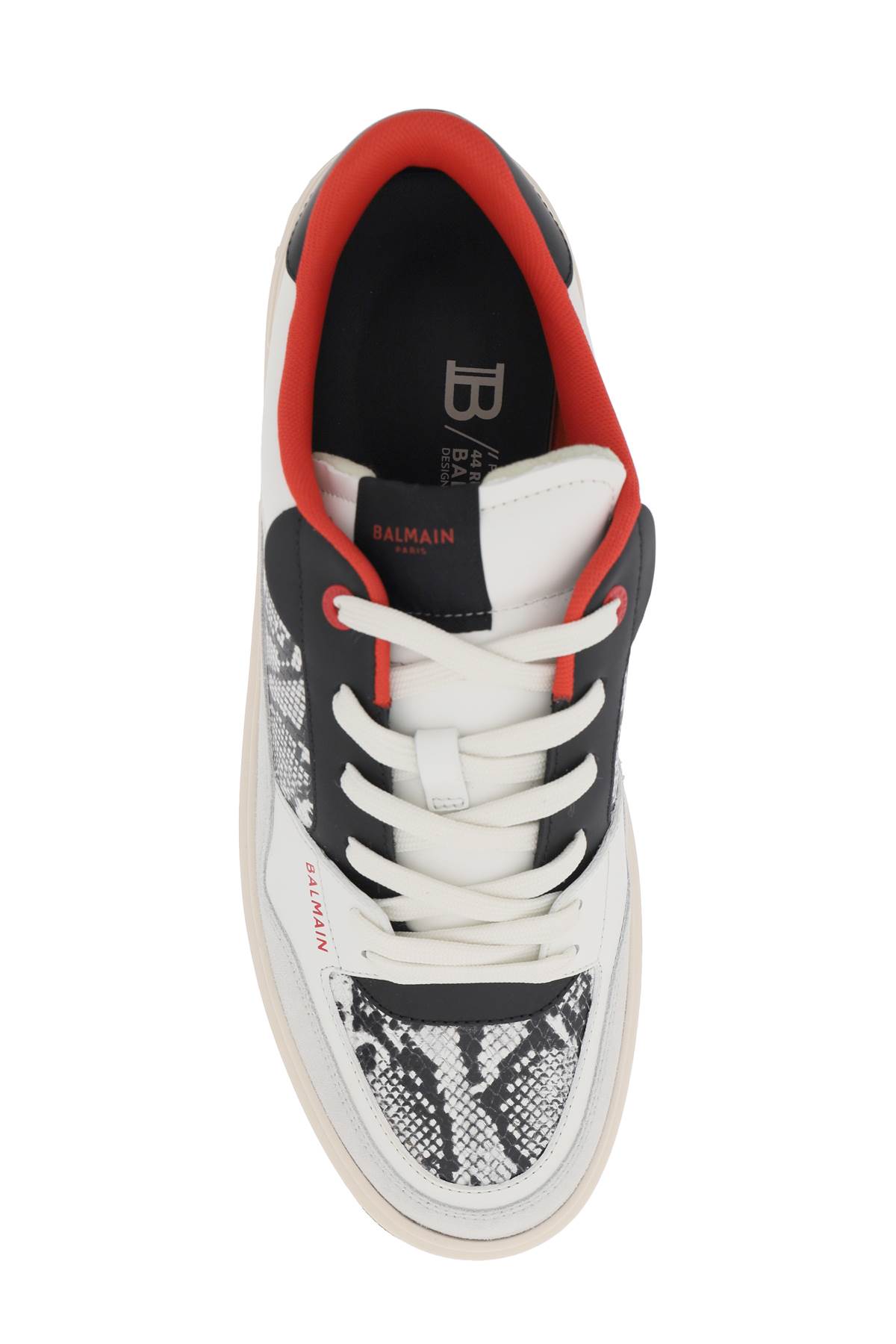 Shop Balmain B-court Flip Sneakers In Python-effect Leather