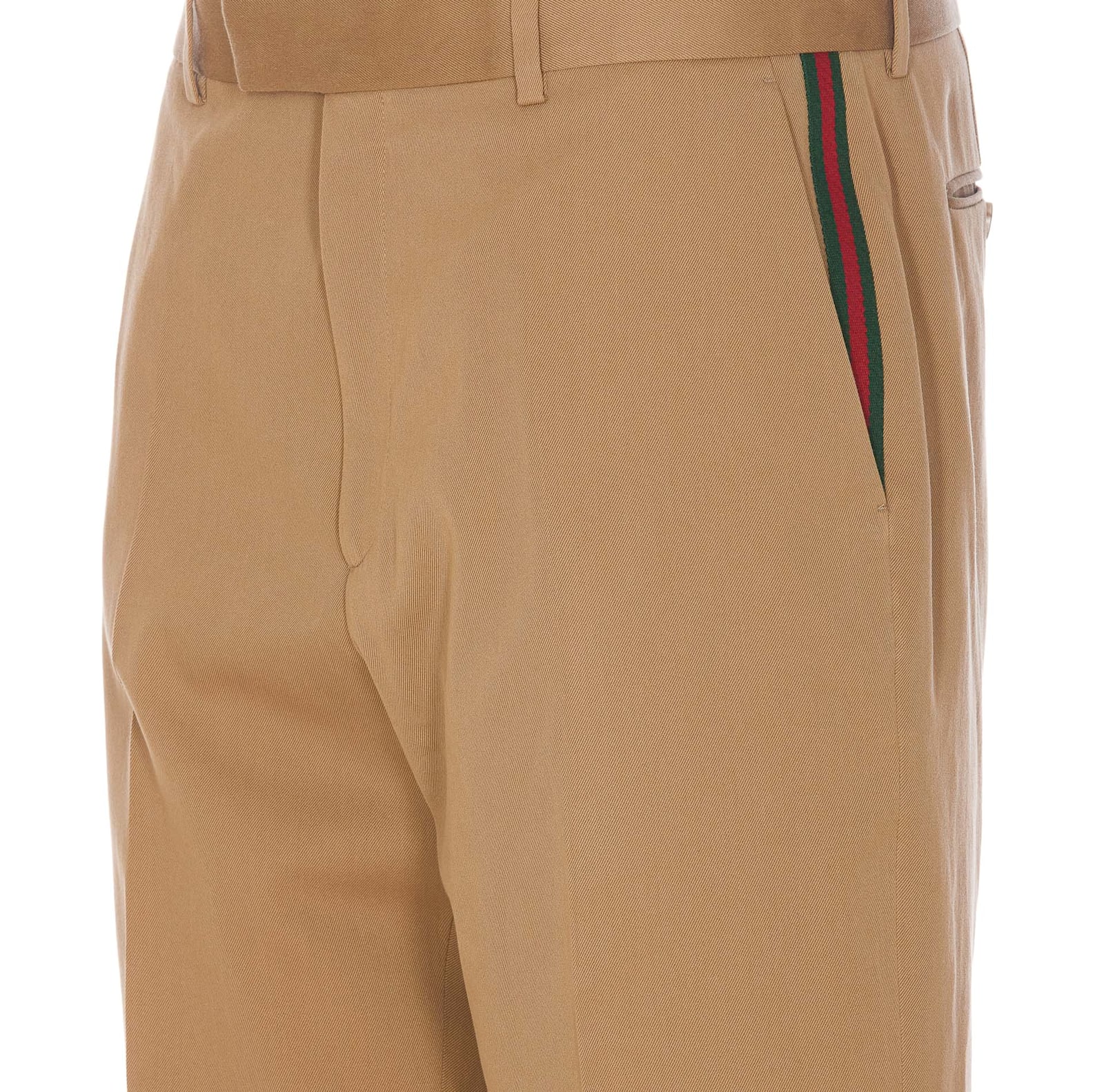 Shop Gucci Pants In Beige