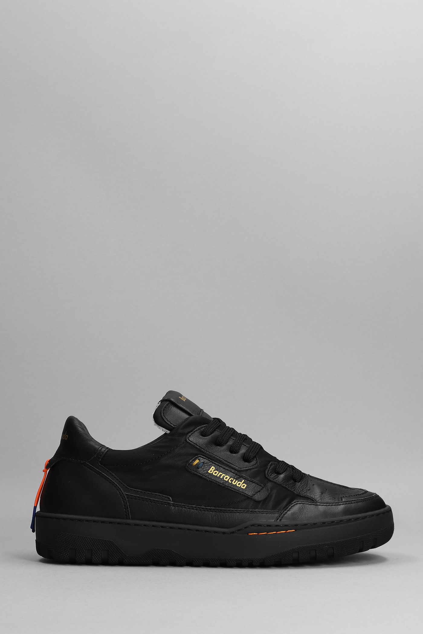 Barracuda Sneakers In Black Leather And Fabric