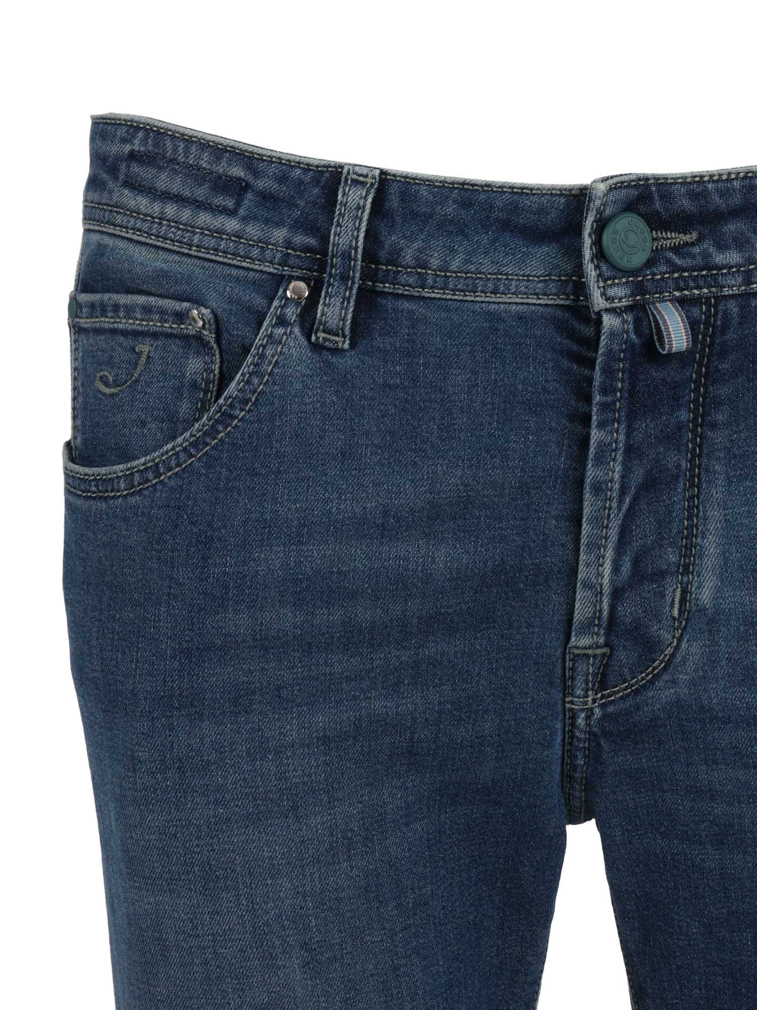 Jacob Cohen Cropped Slim Fit Scott 5 Pockets Pants In Blue