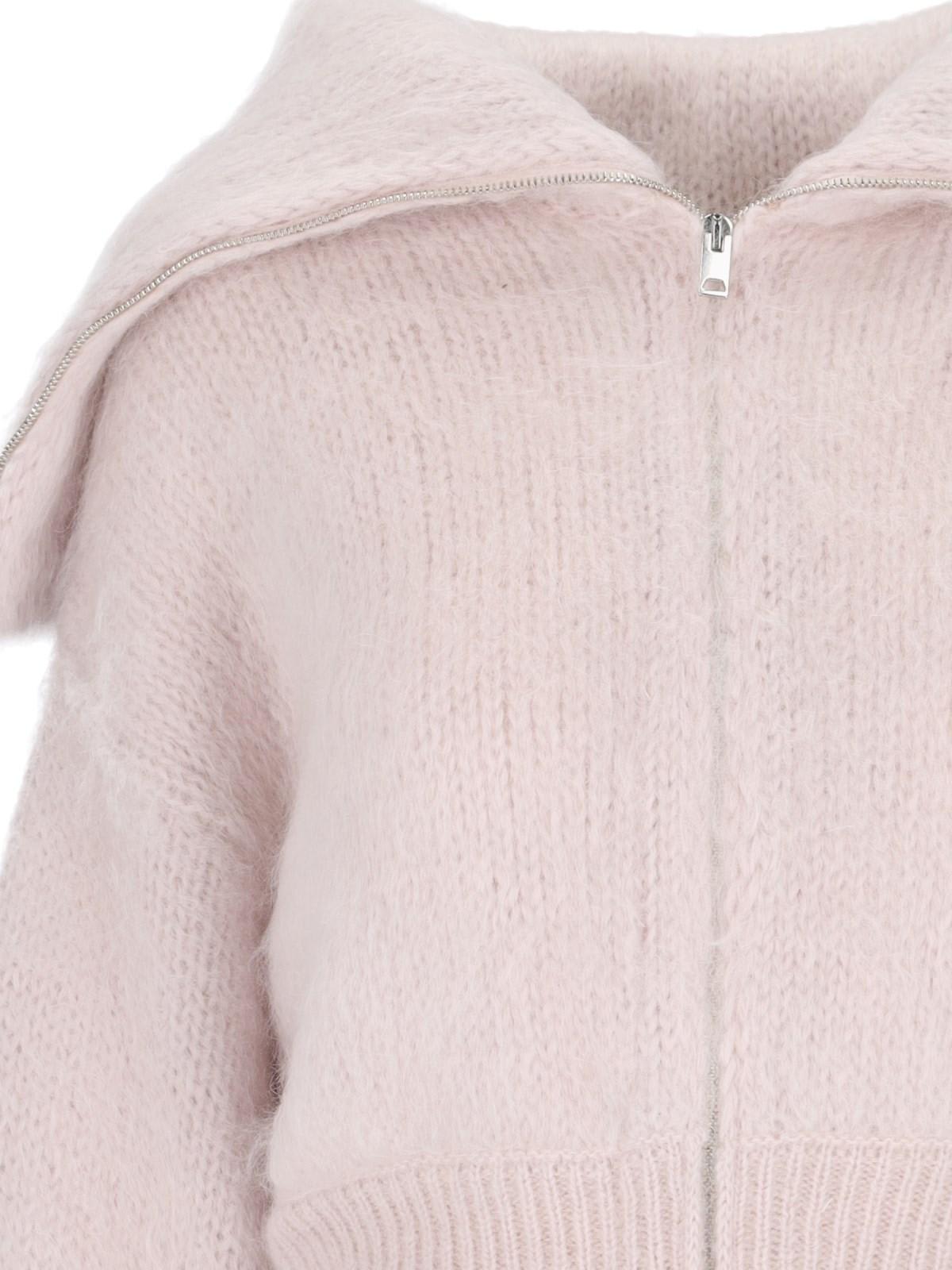 Sa Su Phi Jen Brushed-effect Zip-up Cardigan In Light Pink