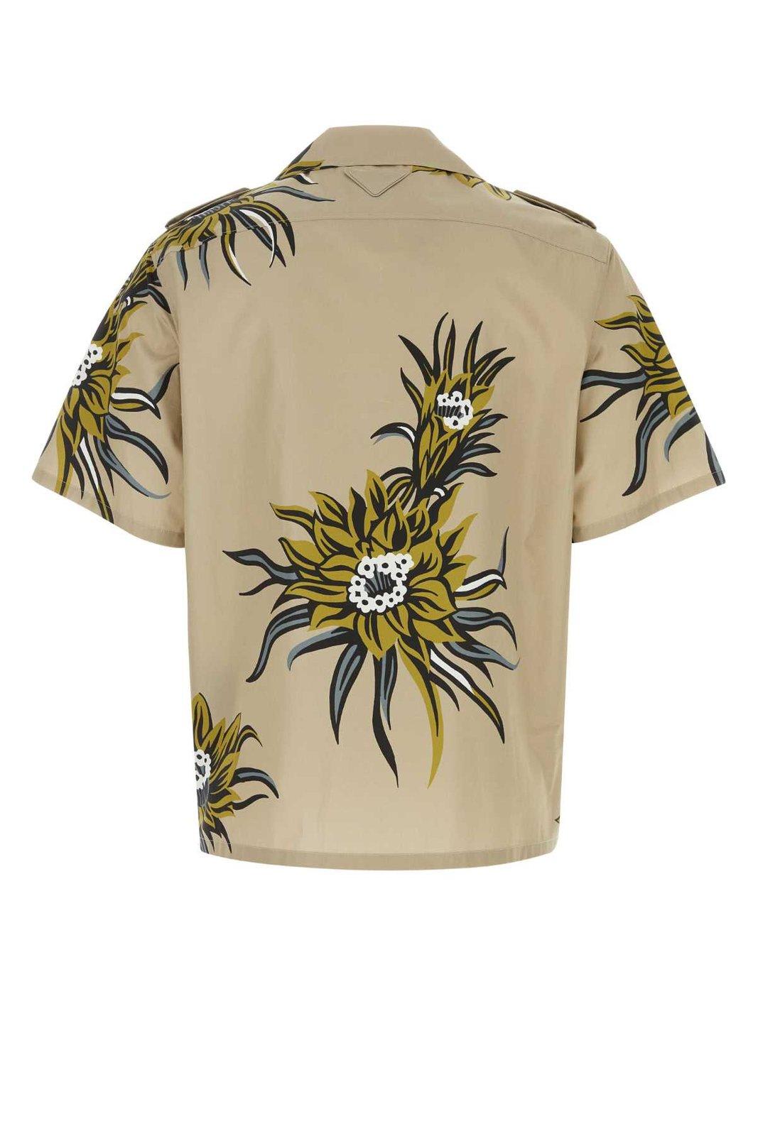Shop Prada Pattern-printed Short-sleeved Shirt In Calce+mi