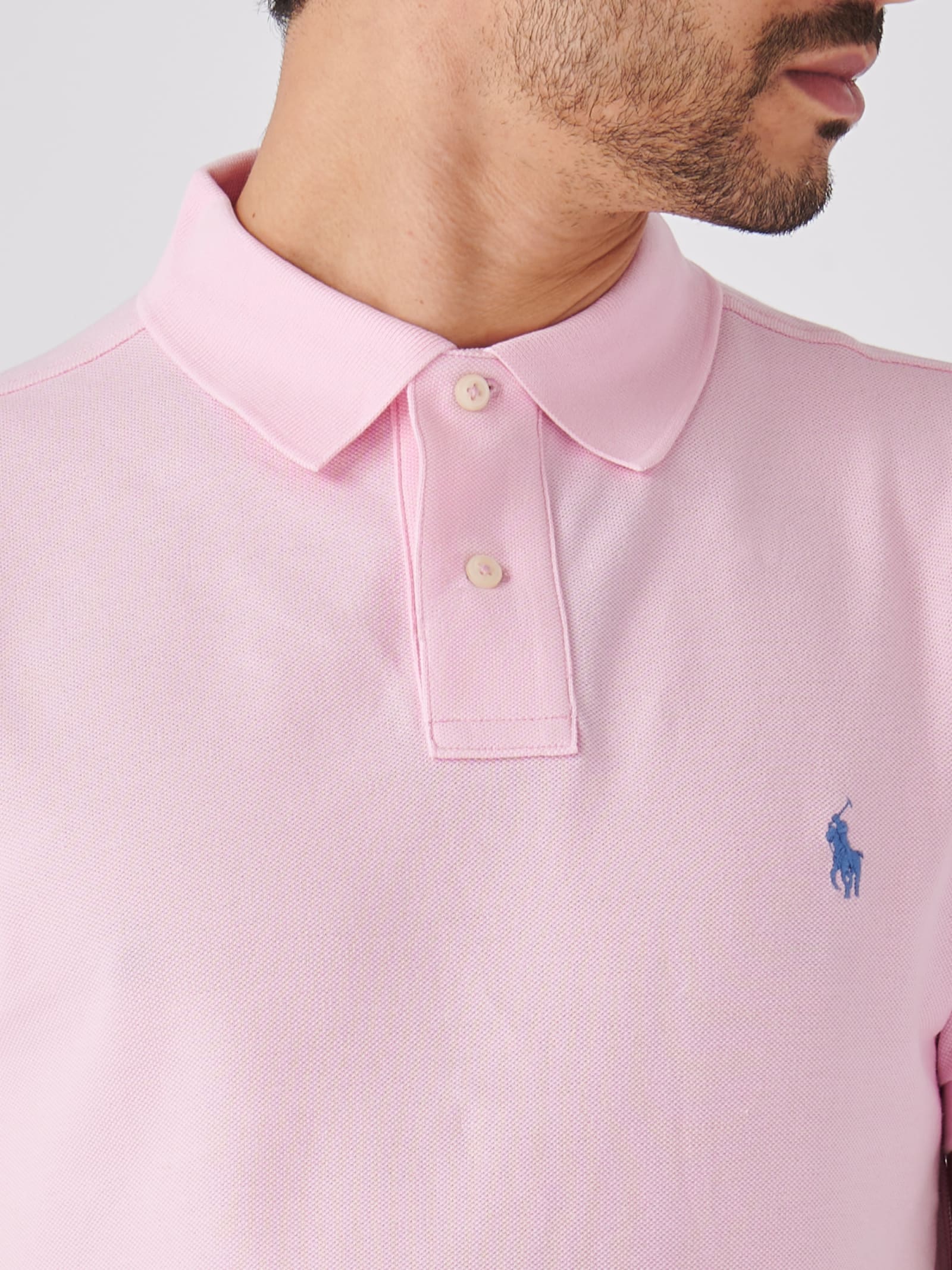 Shop Polo Ralph Lauren Short Sleeve Knite Polo In Rosa