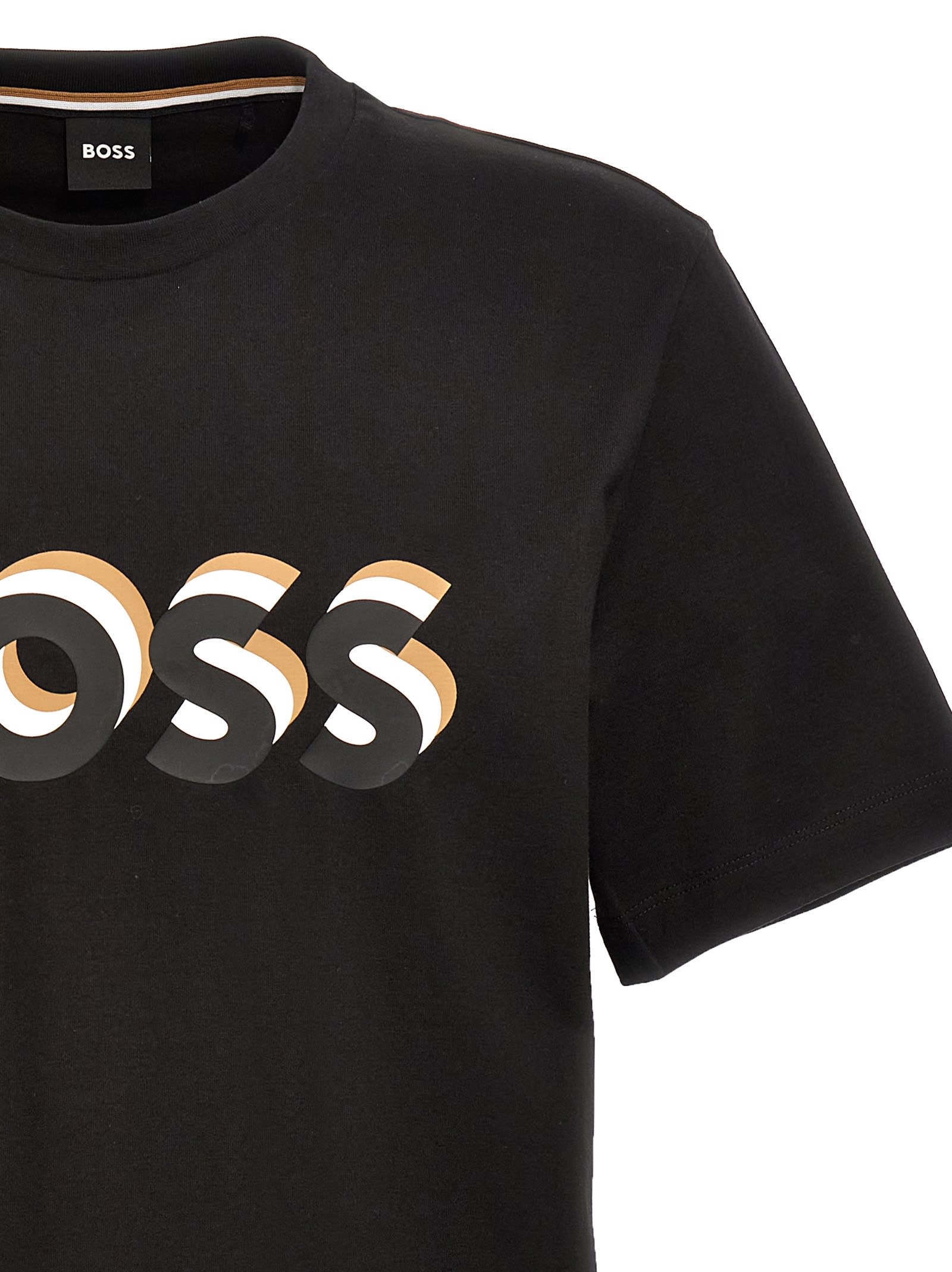 Shop Hugo Boss Logo T-shirt In Black