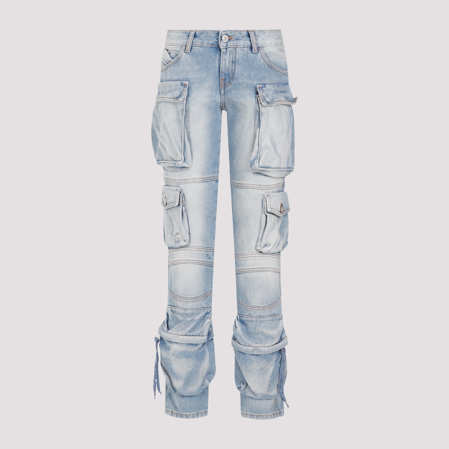 Shop Attico Essie Long Pants In Sky Blue