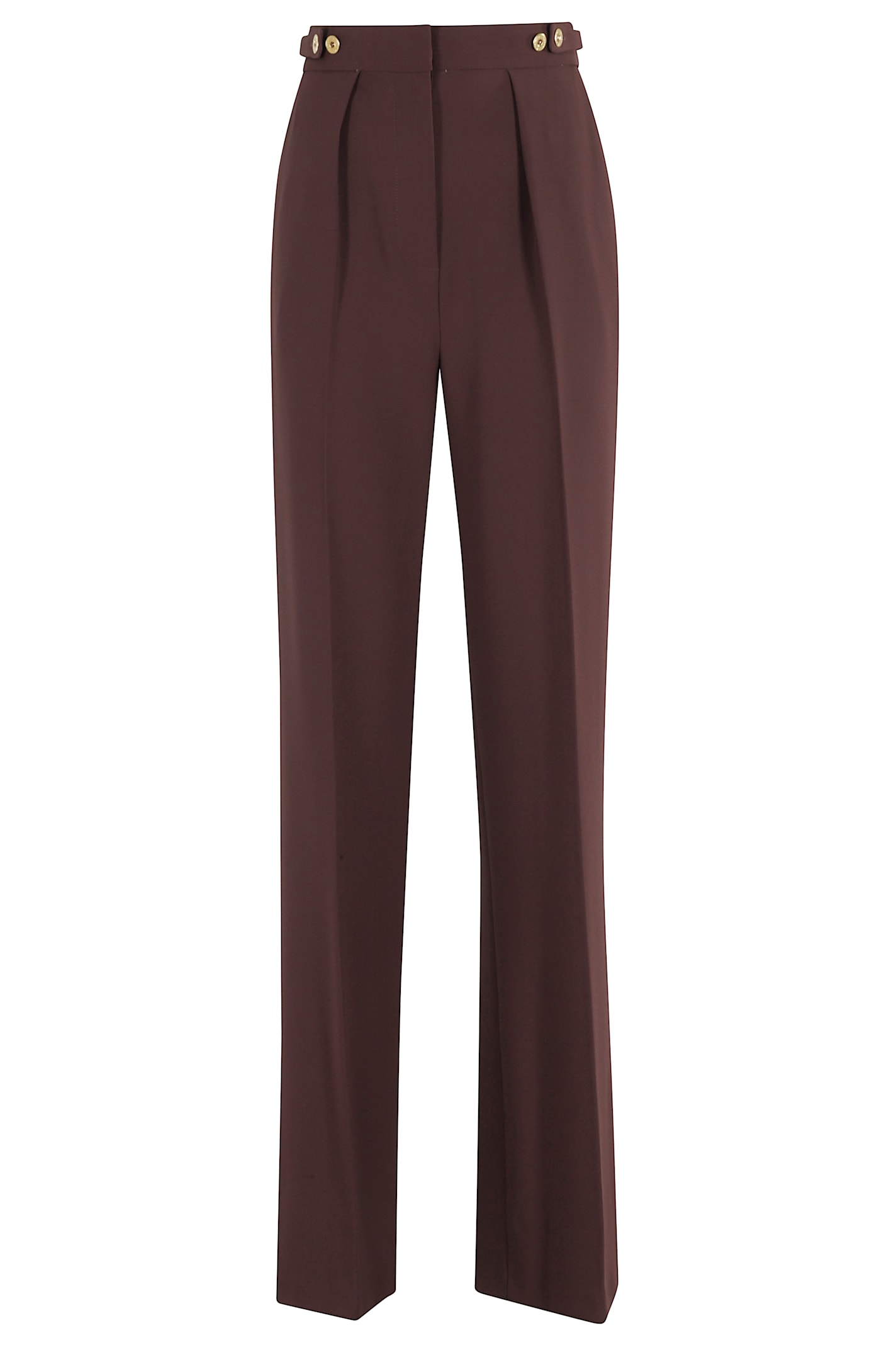 Elisabetta Franchi Bordeaux Wide-leg Trousers With Tailored Front Pleats In Multi