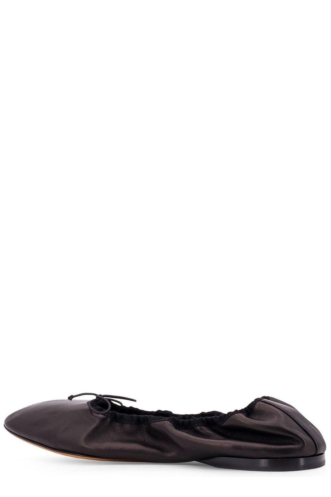 Shop The Row Hereditas Bow Detailed Ballet Flats In Blk Black