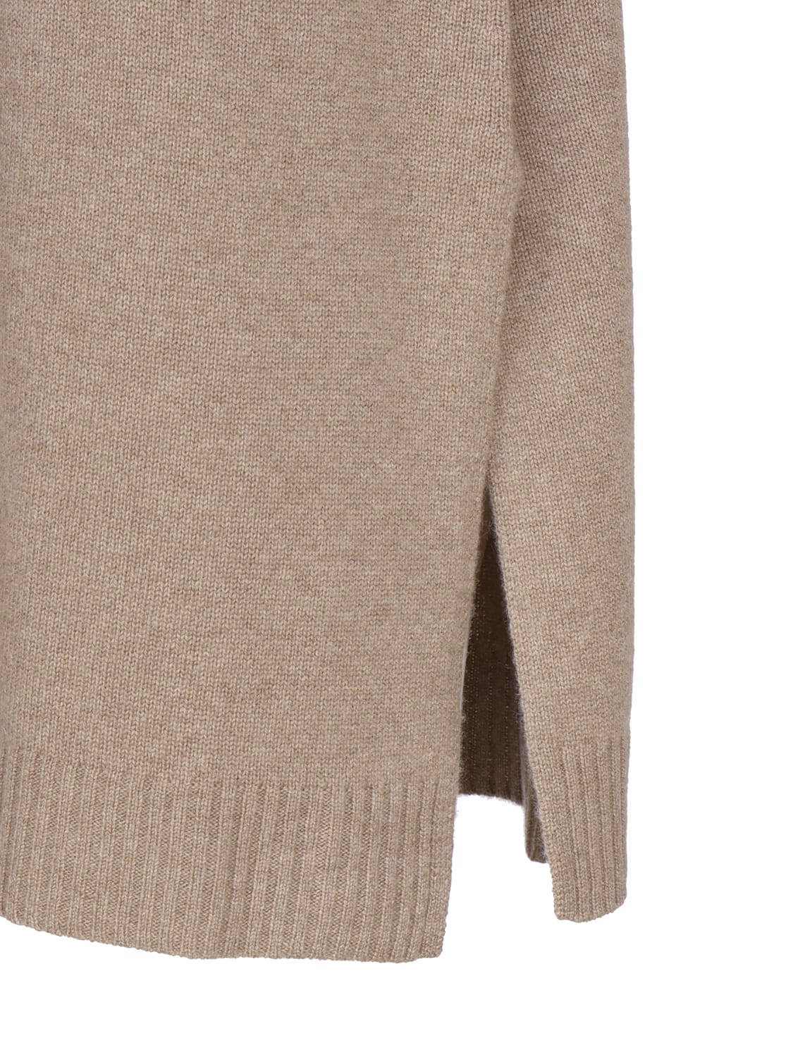 Shop Max Mara Long Cashmere Sweater In Brown