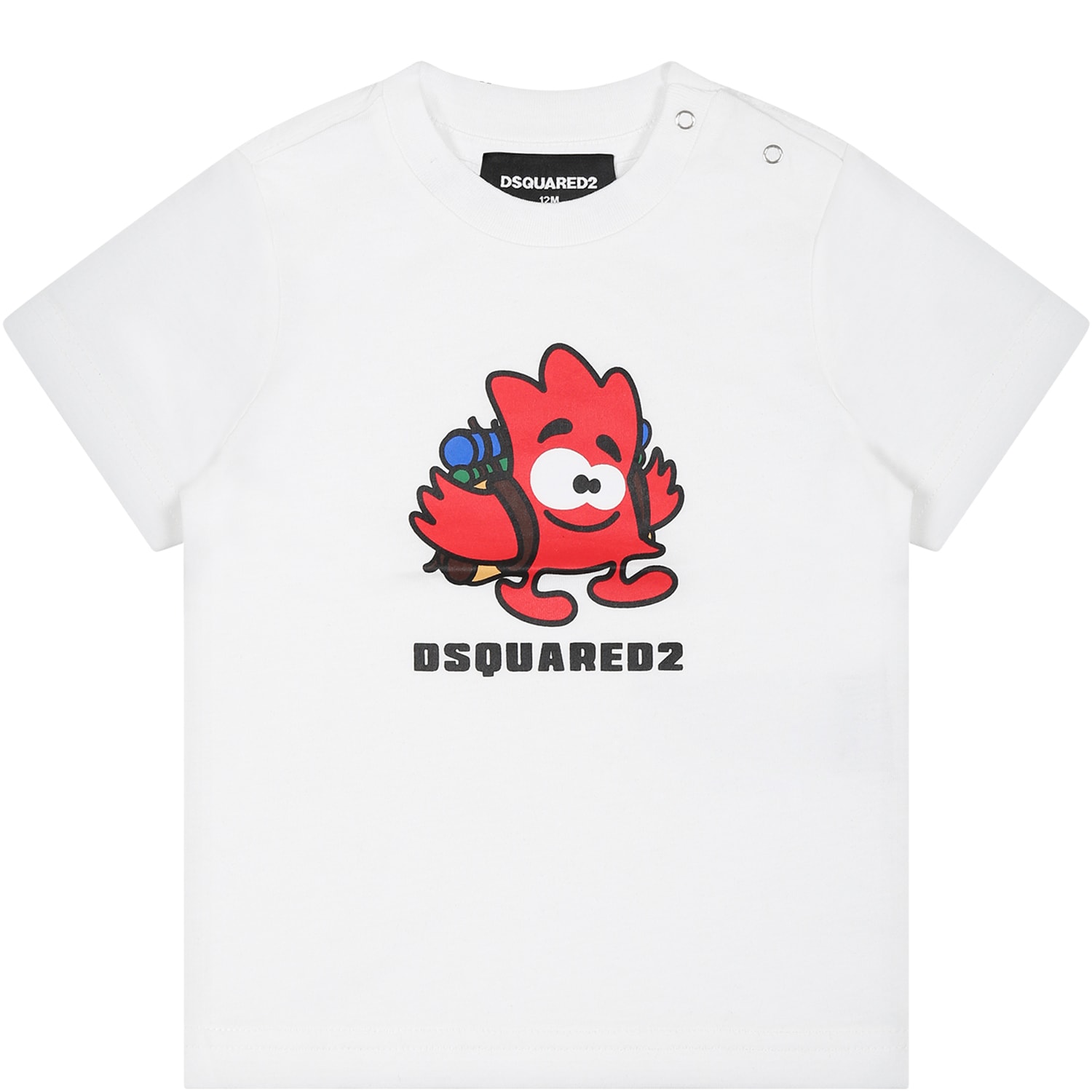 Dsquared2 White T-shirt For Baby Boy With Logo And Print