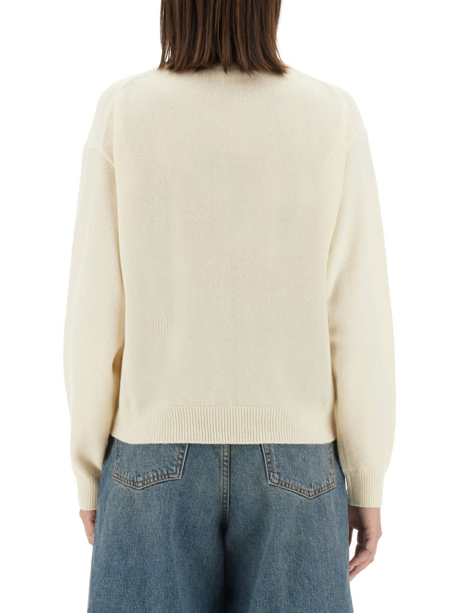 Shop Kenzo Boke Flower Wool Sweater In White