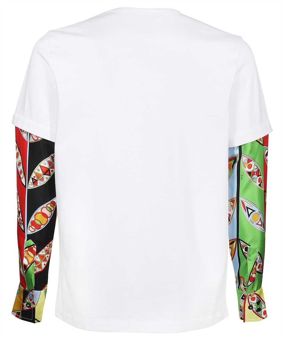 Pucci Printed-sleeve Cotton T-shirt In White