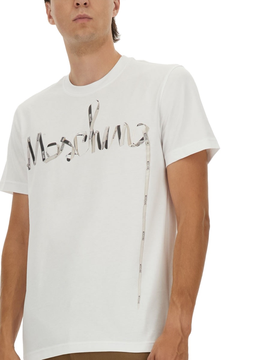 Moschino Couture Printed Cotton Tshirt In White