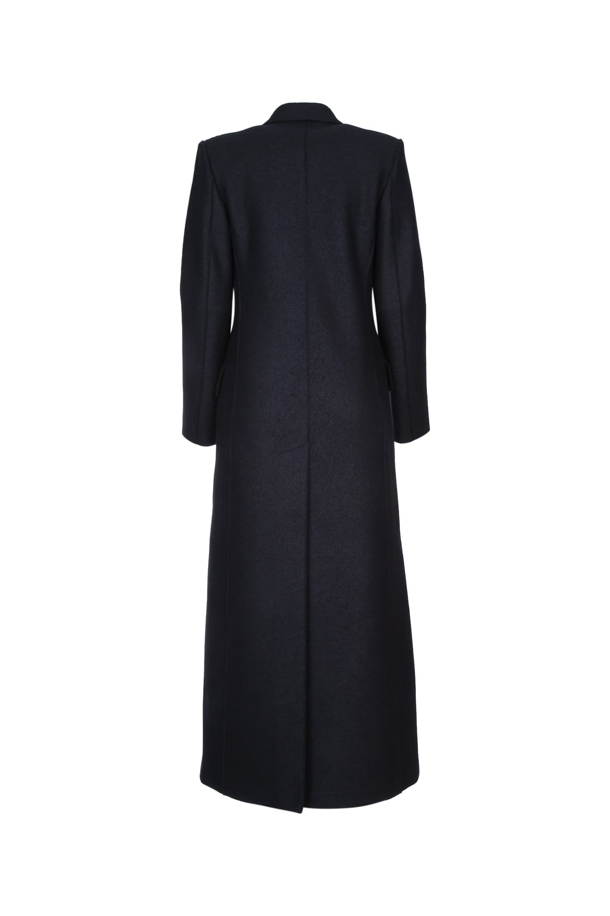 Harris Wharf London Women Long Double Breasted Tailored Coat Pressed Wool Navy Blue In Blue