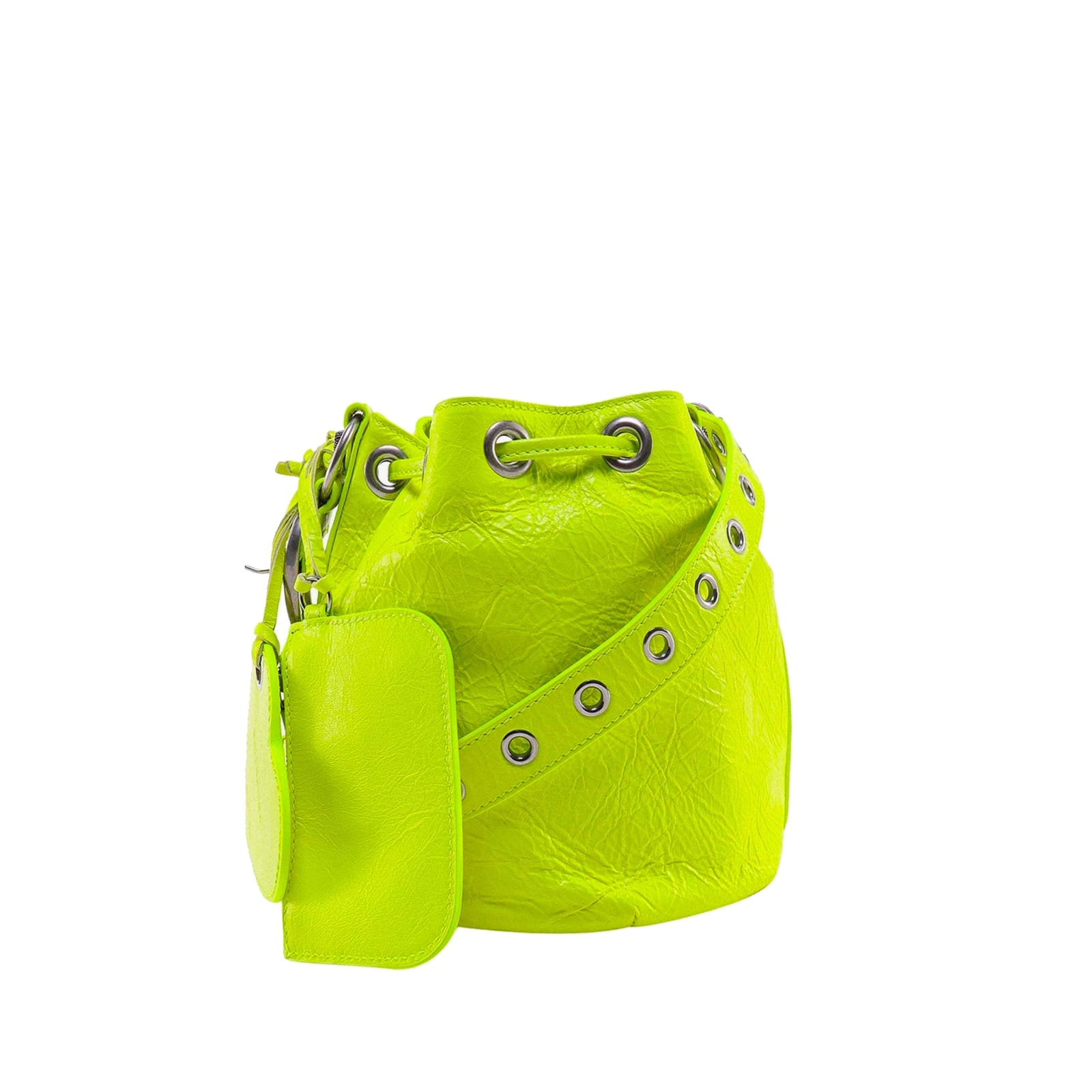 Shop Balenciaga Cagole Bucket Bag In Yellow