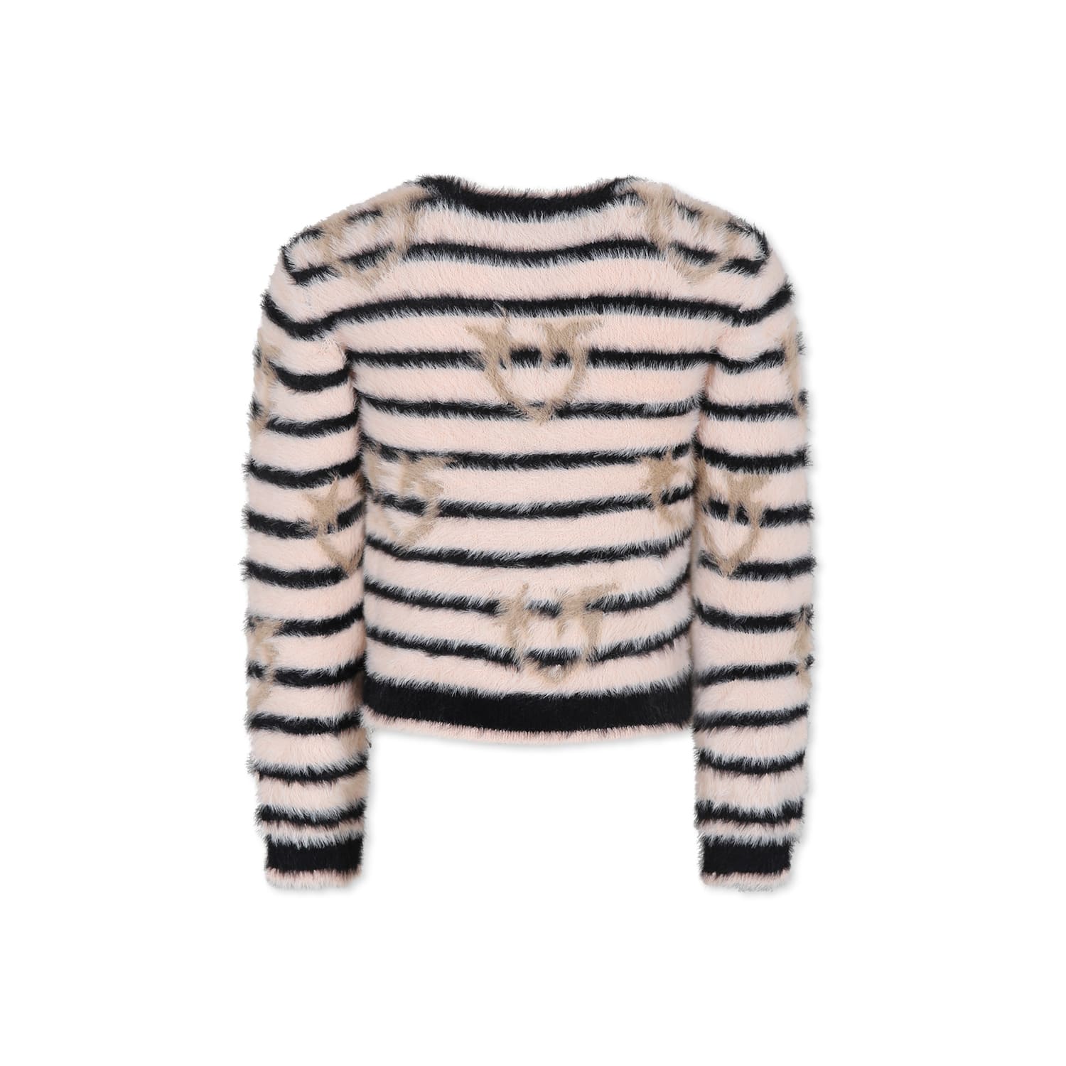 Pinko Pink Sweater For Girl With Logo In Multicolor