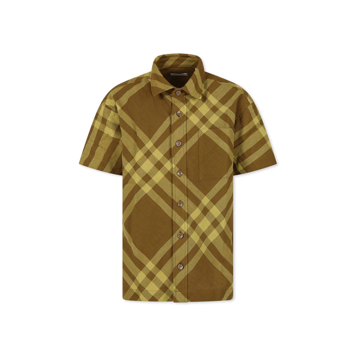 Burberry Kids' Brown Shirt For Boy With Vintage Check
